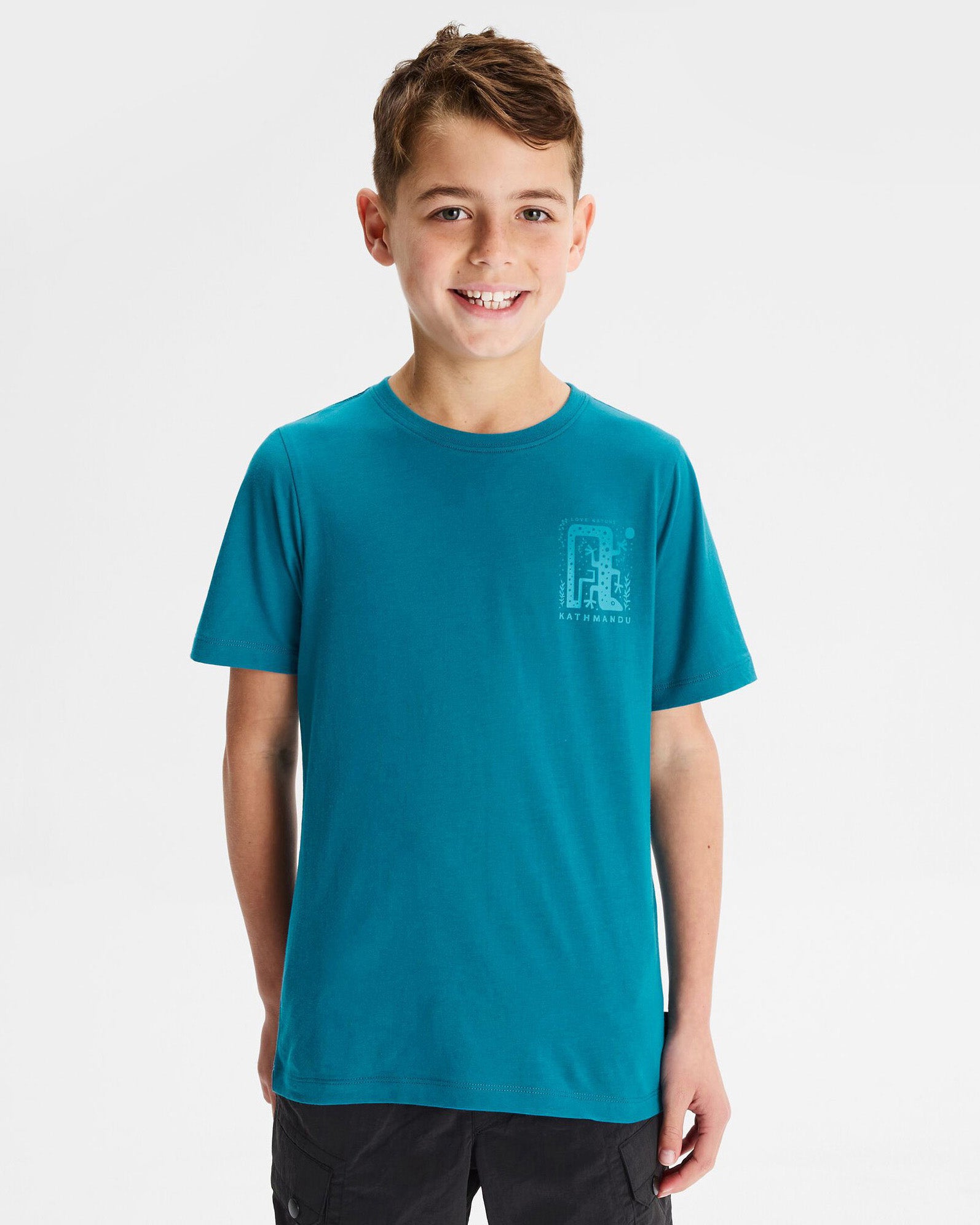 Organic Cotton Boys' Geo Skink Graphic T-Shirt - Dark Eddy | Soft & Comfortable Kids Tee for Playdates, School & Everyday Wear