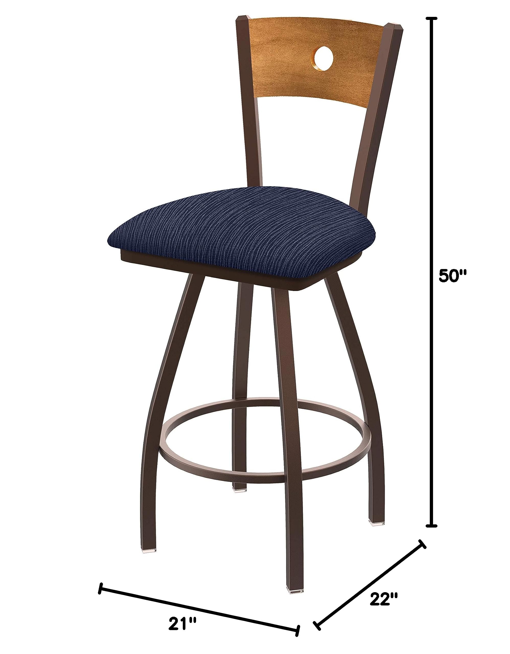 Holland Bar Stool Co. XL 830 Voltaire Swivel Bar Stool with Graph Anchor Finish - Adjustable Height Counter Stool for Kitchen Island, Breakfast Bar & Home Pub Decor