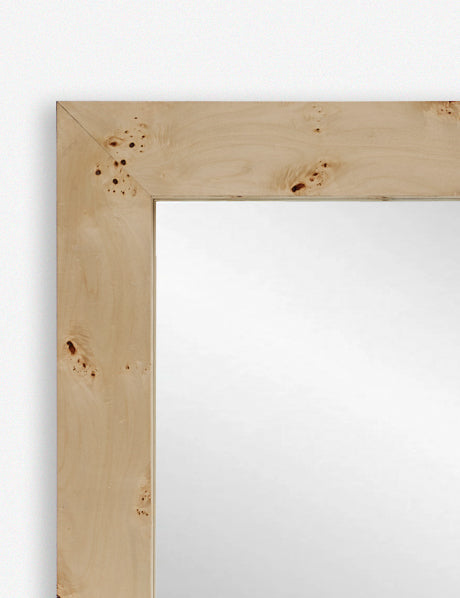 Bree Burl Wood Square Mirror - Natural Wooden Wall Mirror for Bathroom, Bedroom & Living Room Decor - Rustic Home Accent for Farmhouse, Modern & Bohemian Style