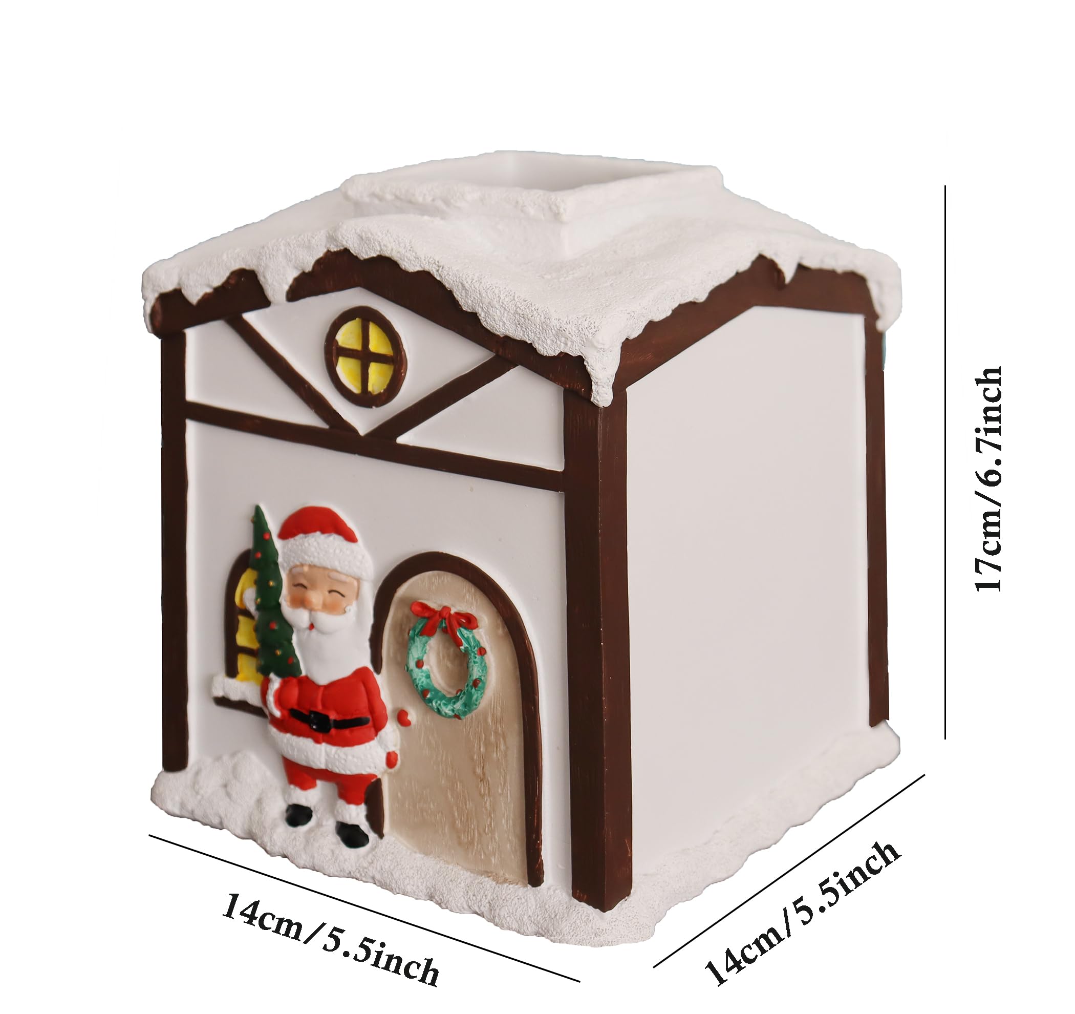 Christmas Tissue Box Cover - Unique Cube Design Kleenex Holder for Countertops, Bedroom & Living Room | Holiday Home Decor Gift Idea | Perfect for Christmas Decorations, Parties & Cozy Winter Nights