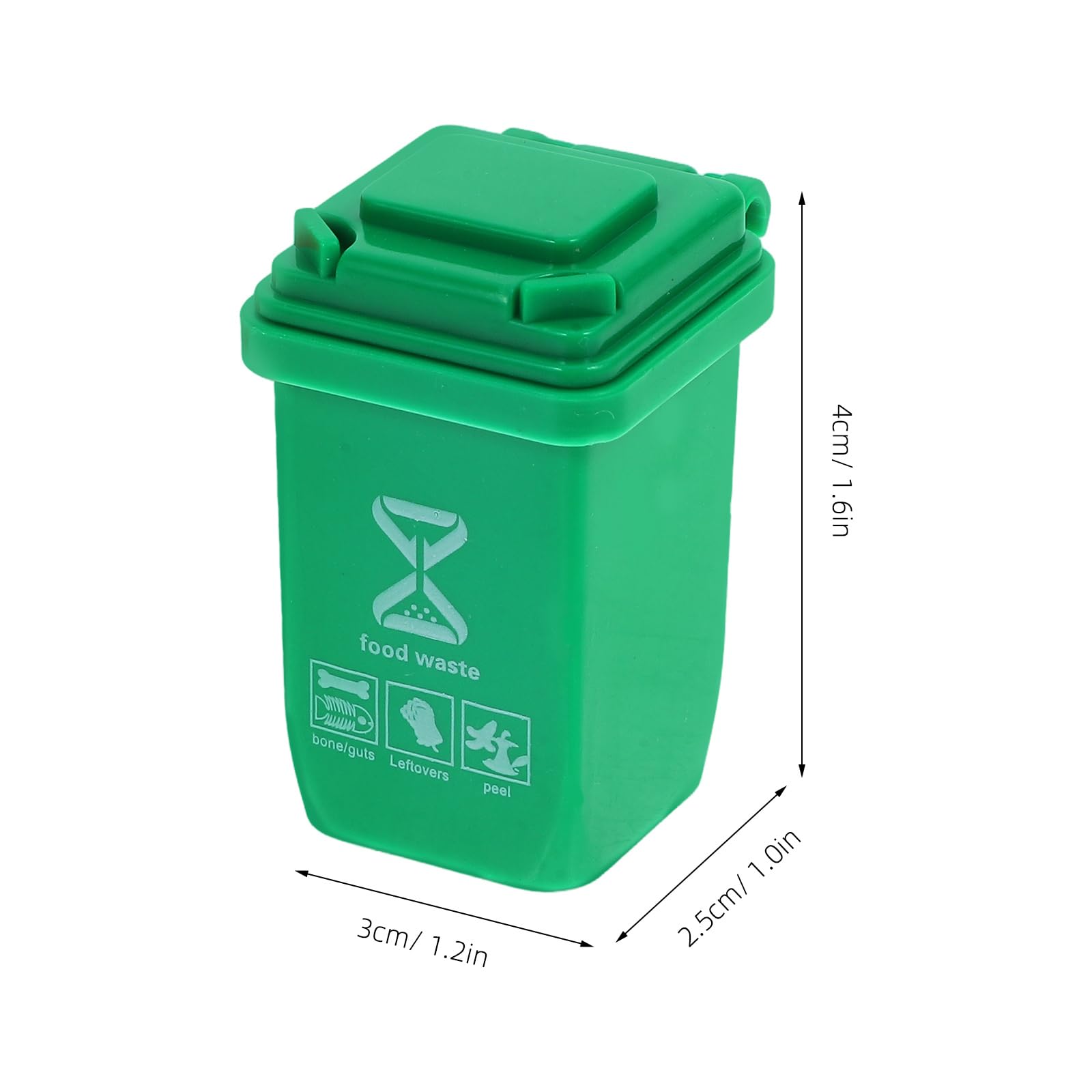 STOBOK 5Pcs Mini Trash Can Toys - 1:12 Scale Miniature Garbage Cans with Open Lids, Small Dollhouse Accessories for Kids & Toddlers - Perfect for Dollhouse Life Scenes, School Projects & Collectible Displays