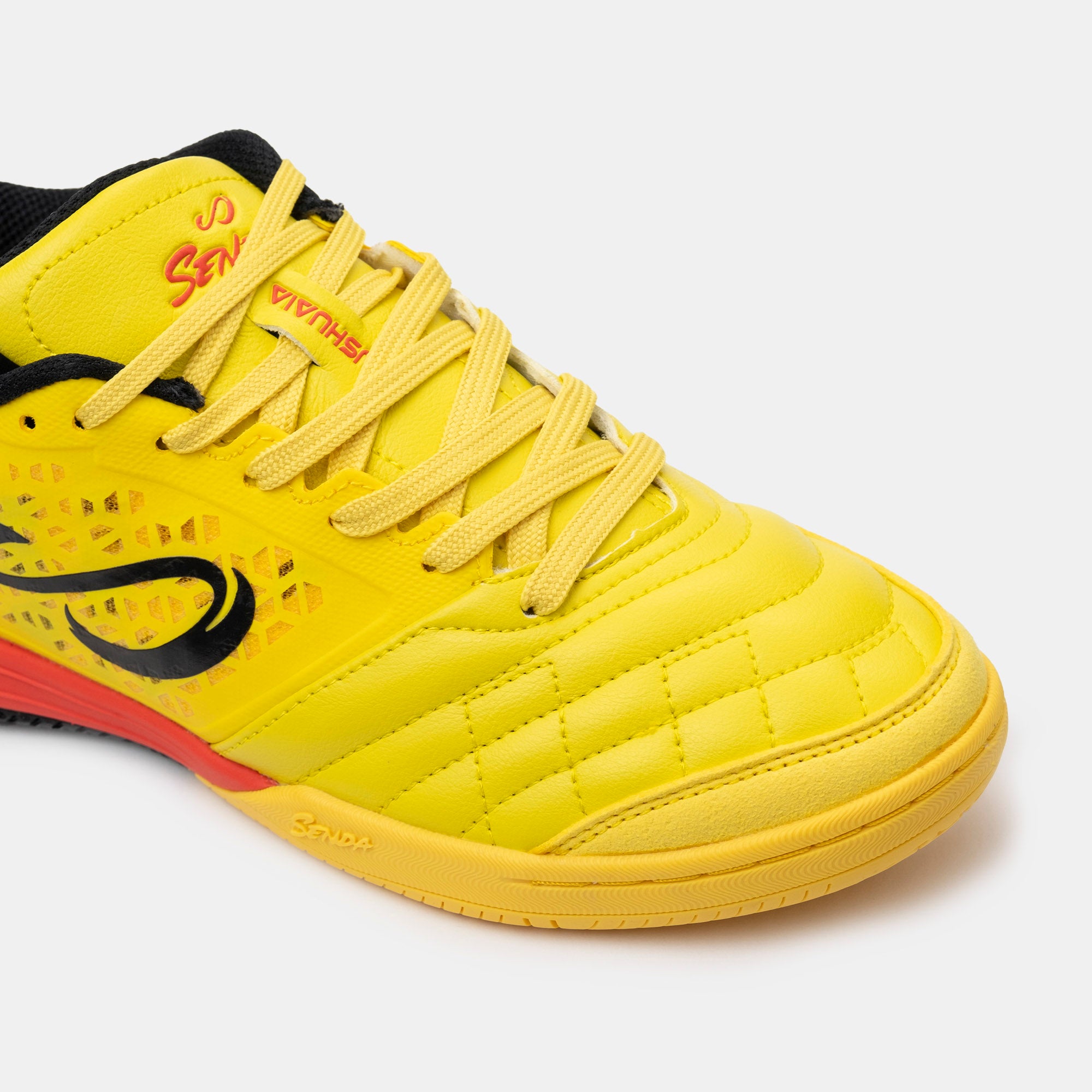 Senda Athletics USHUAIA Pro 2.0 Futsal Soccer Shoes for Men - Lightweight Indoor Football Cleats with Non-Marking Sole (Yellow) - Perfect for Futsal Courts, Gym Floors & Indoor Soccer Training