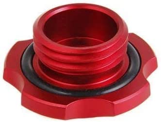 BADASS SHARKS Aluminum Oil Cap - Universal Fit for Honda Civic, Subaru Impreza STI, Accord & More - High Performance Fuel Tank Cap Accessory (Red) - Perfect for Car Enthusiasts & Auto Show Modifications