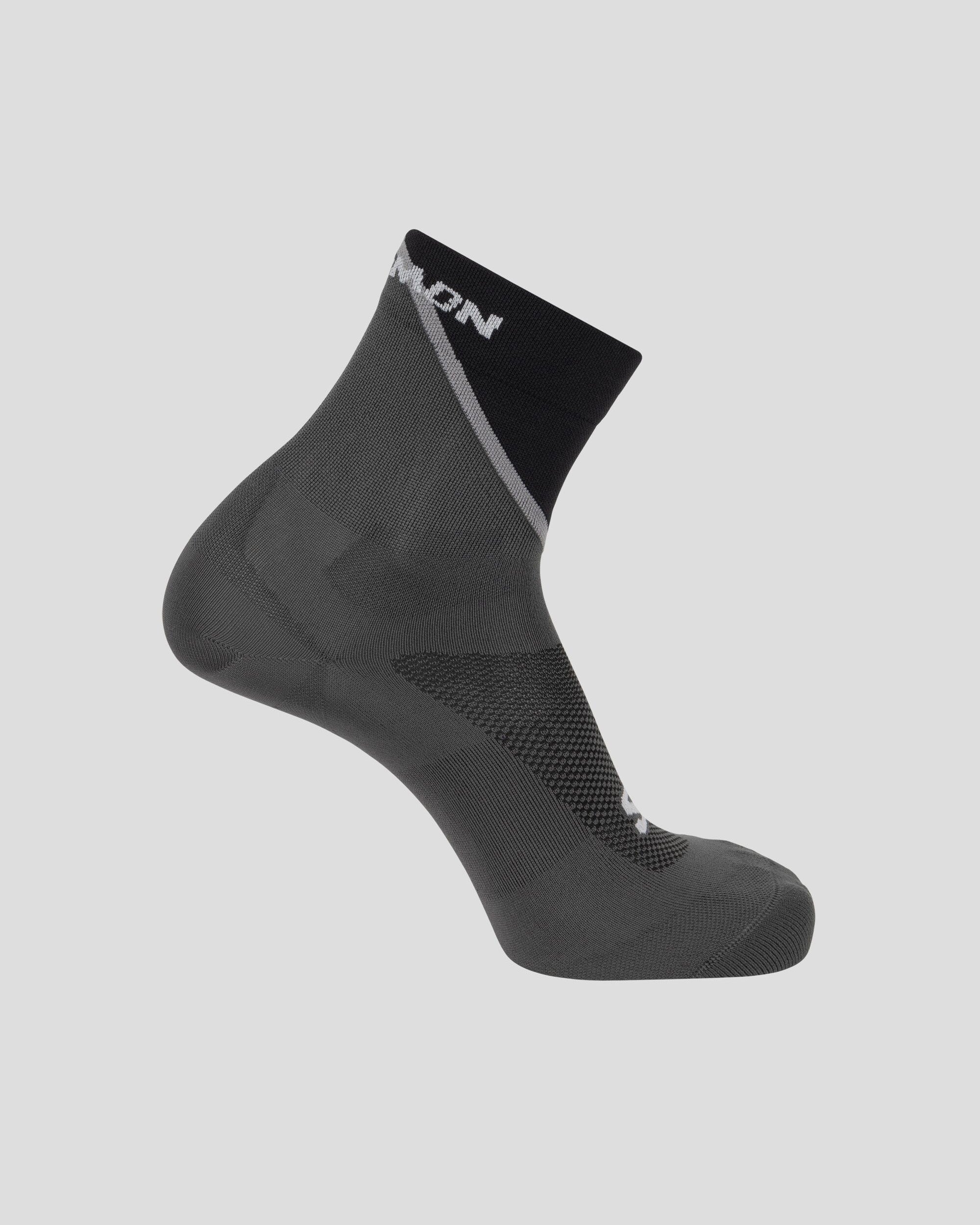 Salomon Pulse Ankle Socks for Men & Women - Breathable Cushioned Running Socks (Magnet/Black/Monument) - Perfect for Hiking, Gym Workouts & Outdoor Sports