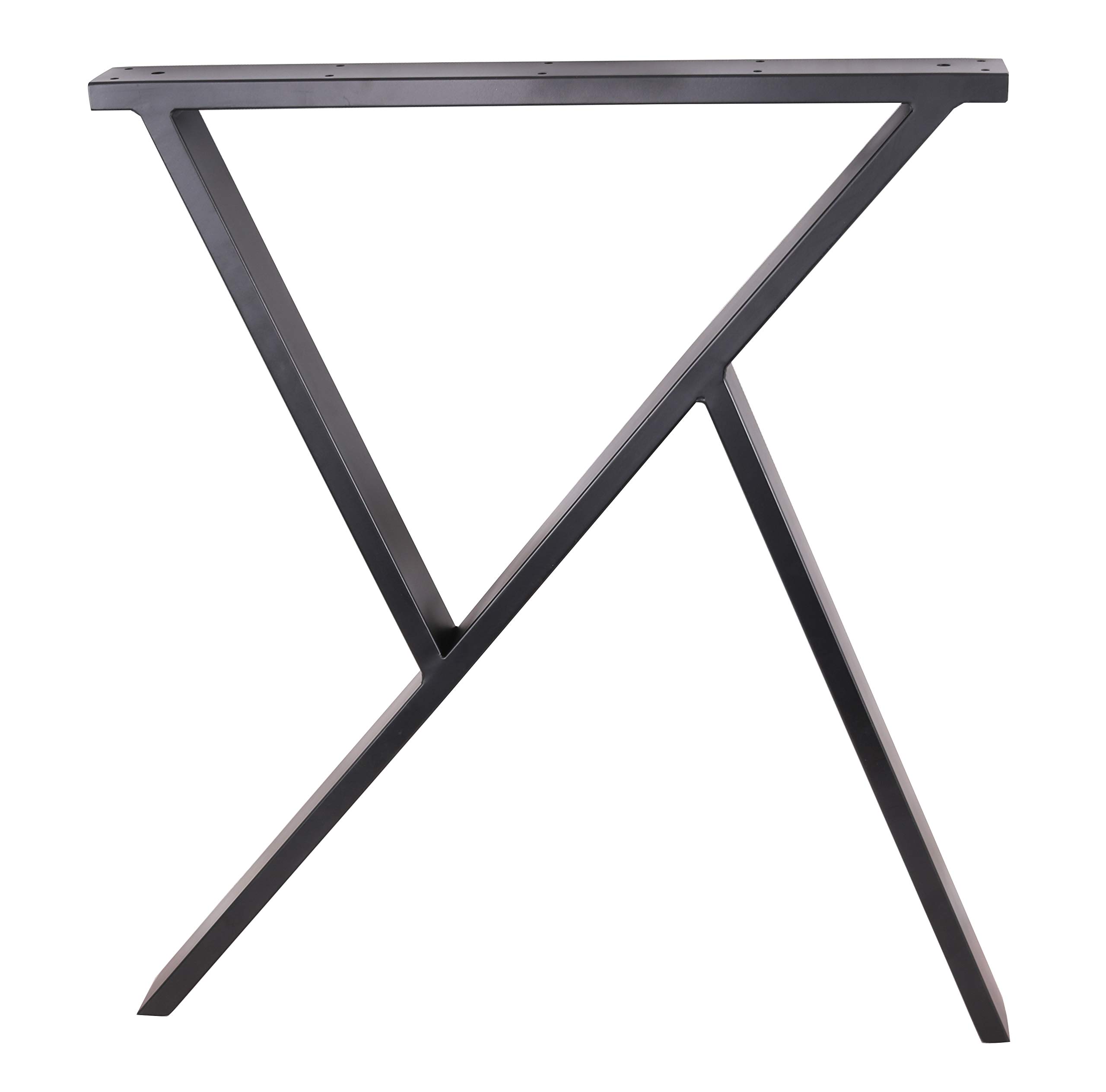 2 Pack 28 Inch R-Shaped Steel Table Legs - Heavy Duty Black Metal Legs for Dining Tables, Office Desks, Computer Workstations & Industrial Kitchen Furniture - Perfect for Modern Home & Office Decor