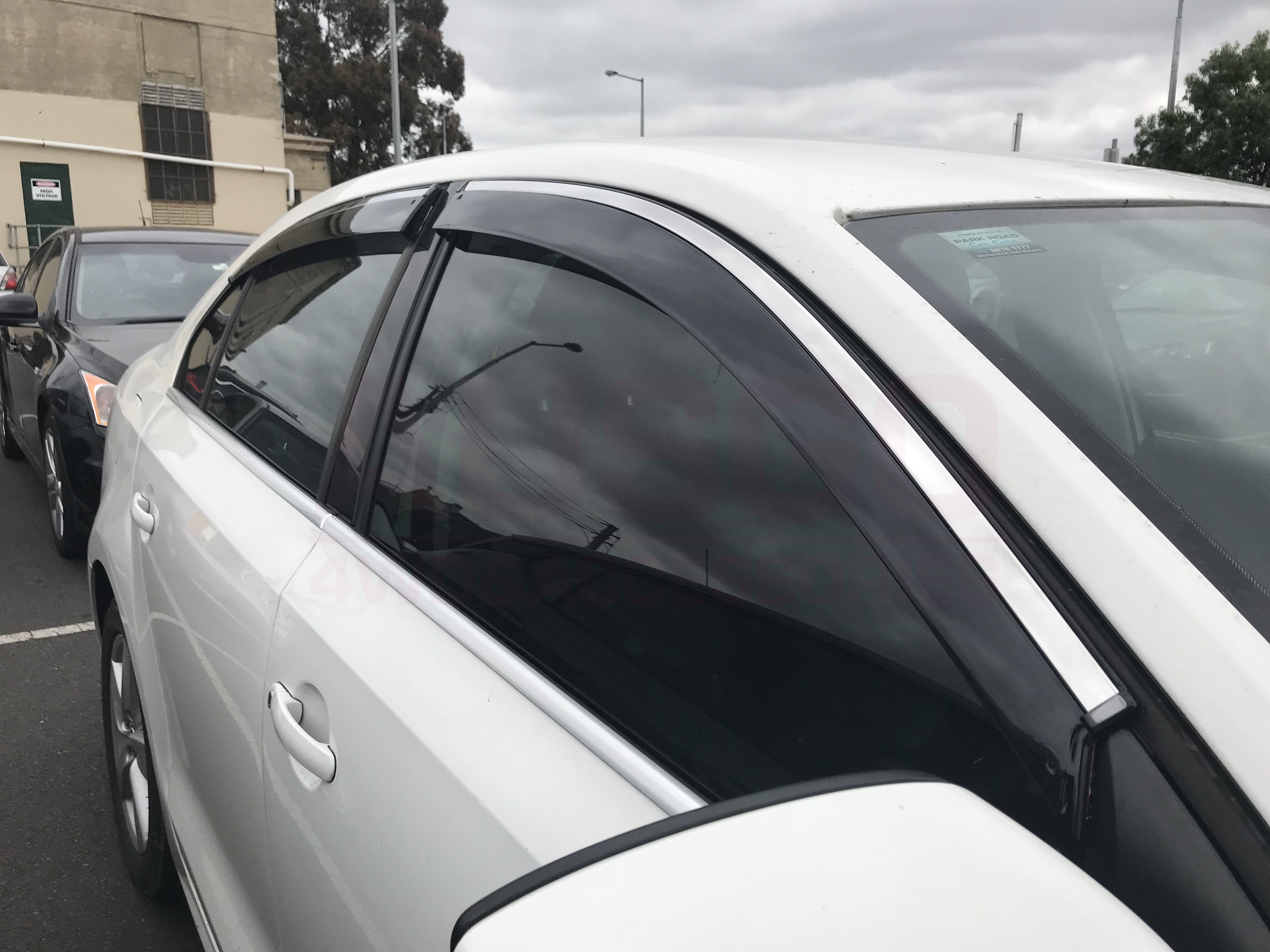 Stainless Steel Window Deflectors for Volkswagen Jetta 2011-2019 - Rain Guards & Wind Noise Reduction for All-Weather Protection