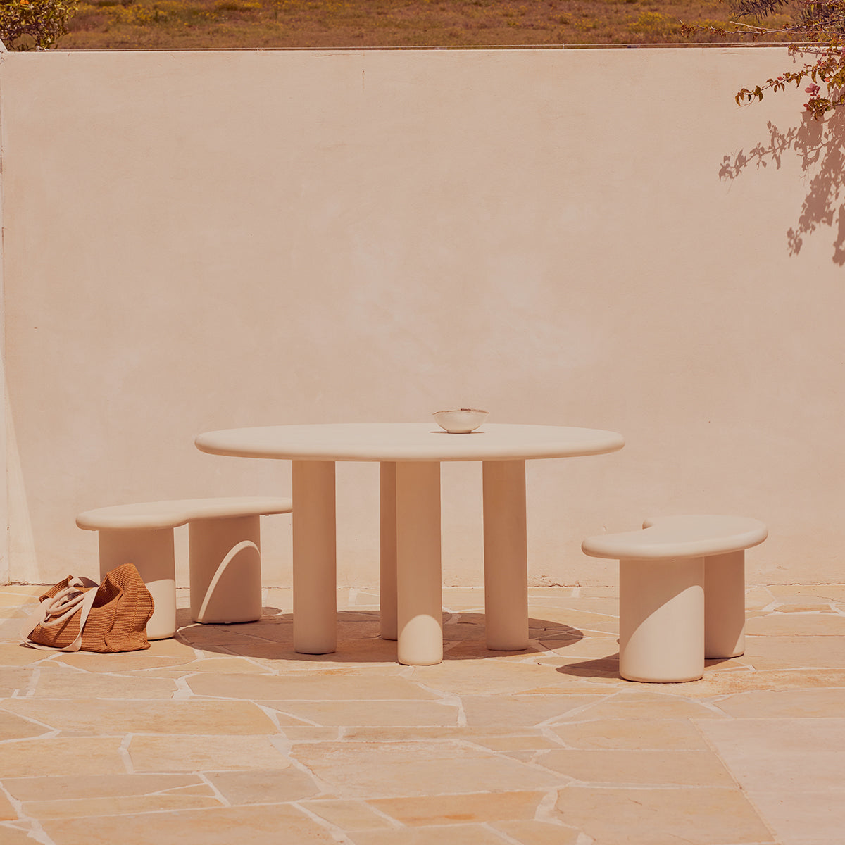 Earth Outdoor Dining Bench (Husk) - Weather-Resistant Teak Wood Patio Bench for Garden, Backyard, and Poolside - Perfect for Outdoor Entertaining and Relaxation