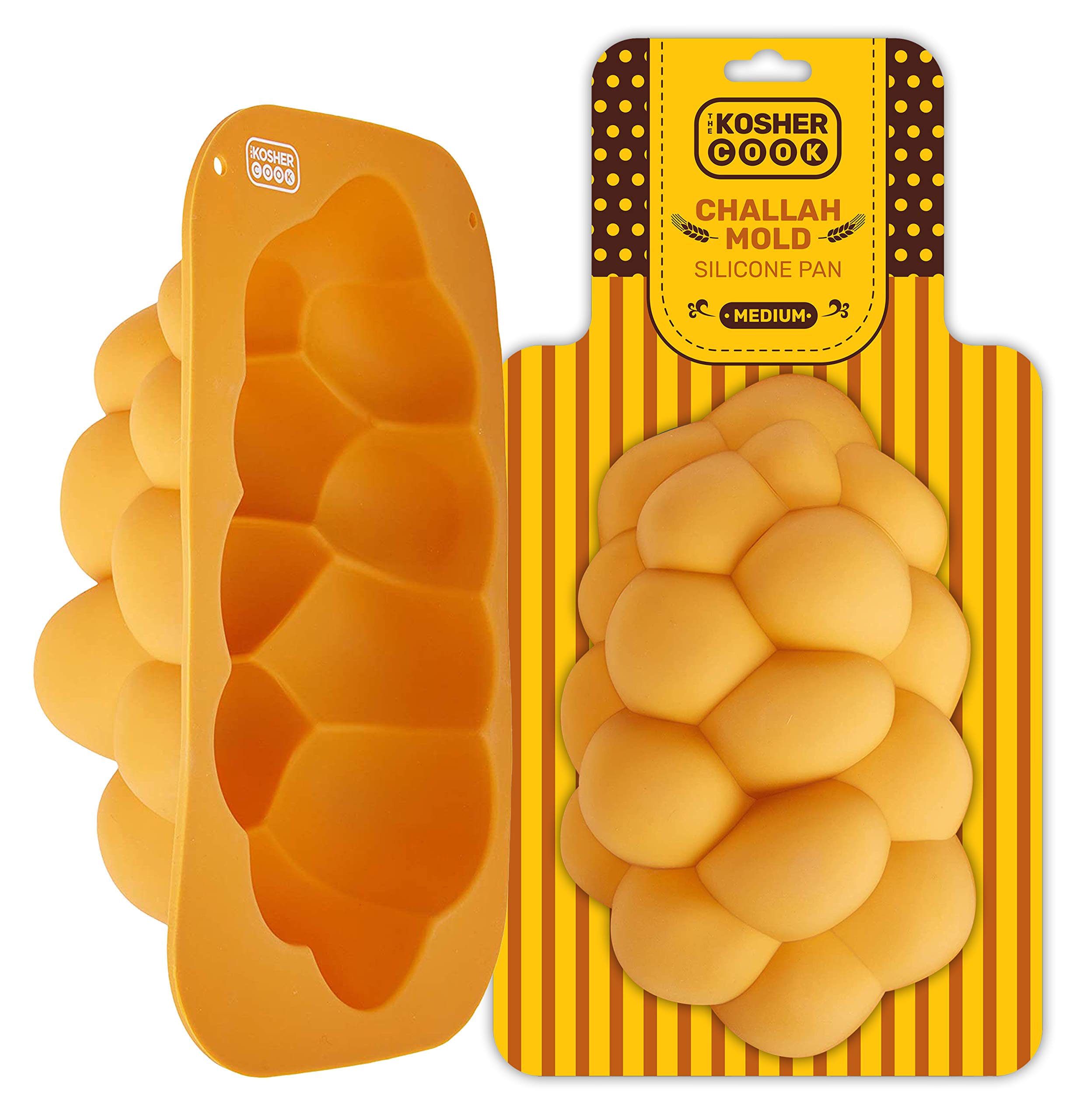 Silicone Braided Challah Mold - Medium Oval Bread Baking Pan for Perfect Homemade Challah - No Shaping Required - Ideal for Jewish Holidays, Shabbat & Home Baking