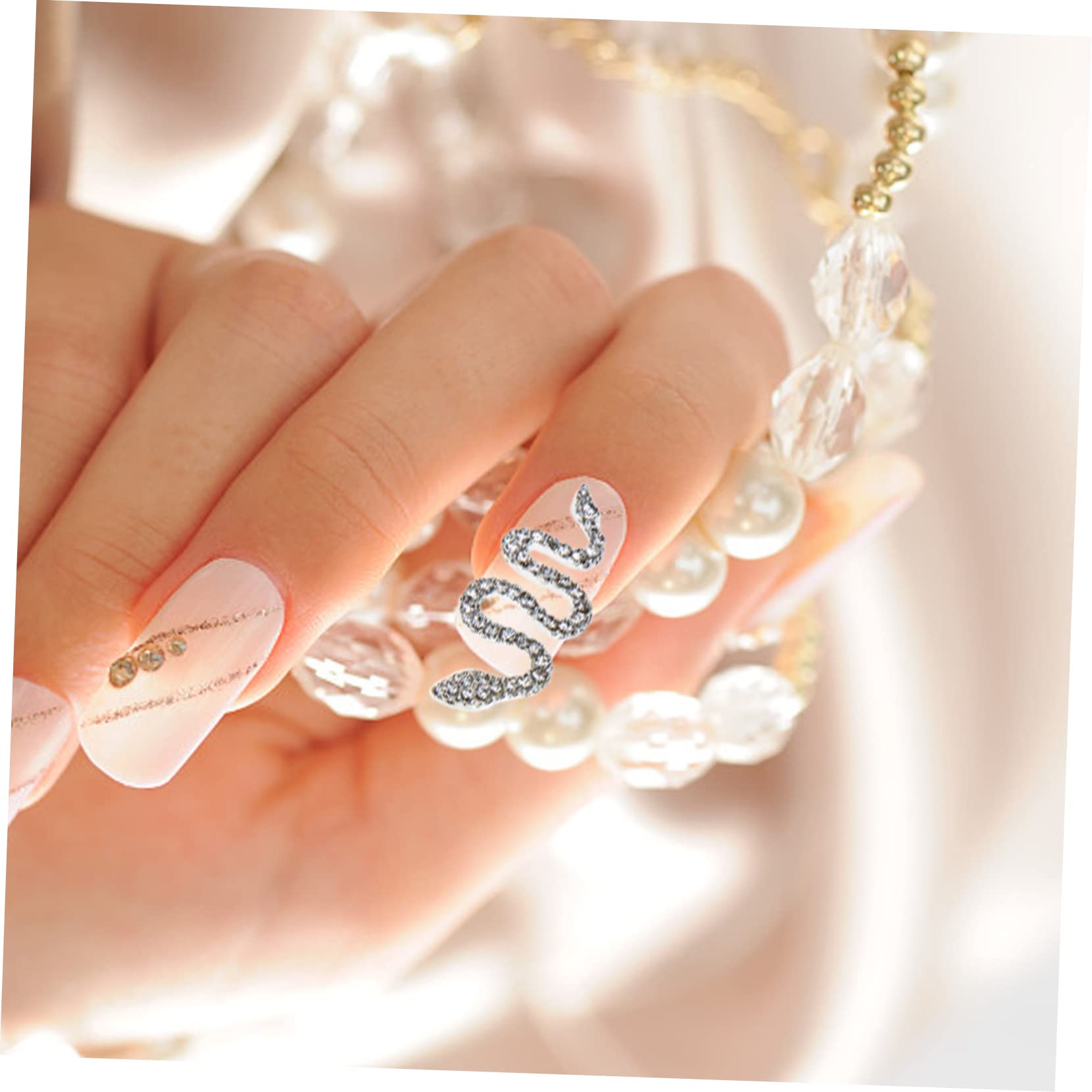 FOMIYES 6pcs DIY 3D Snake Nail Rhinestones Charms - Nail Art Gems for Natural Nails Decoration | Perfect for Manicure, Nail Salon, Party & Wedding Nail Designs