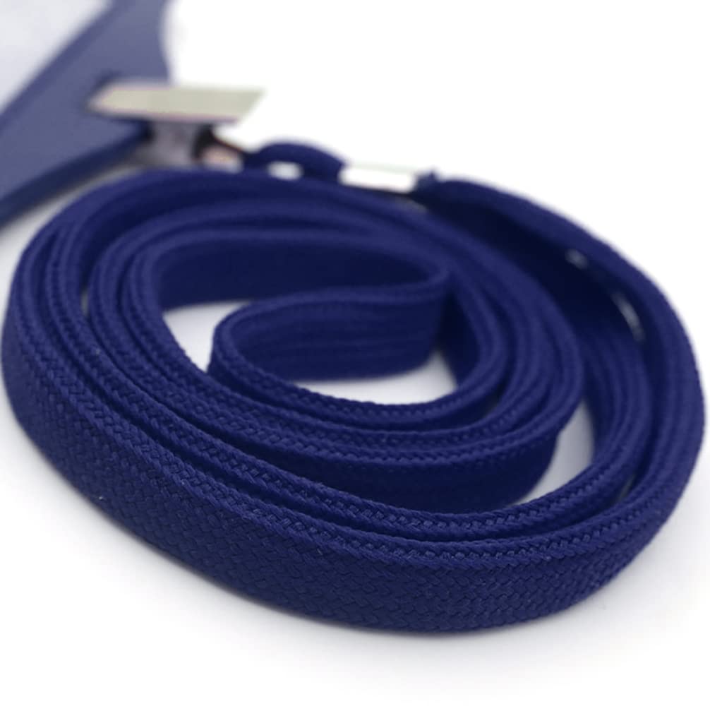 Ollain 50 Pack Navy Blue ID Lanyards for Cruise & Badge Holders - Office & Events