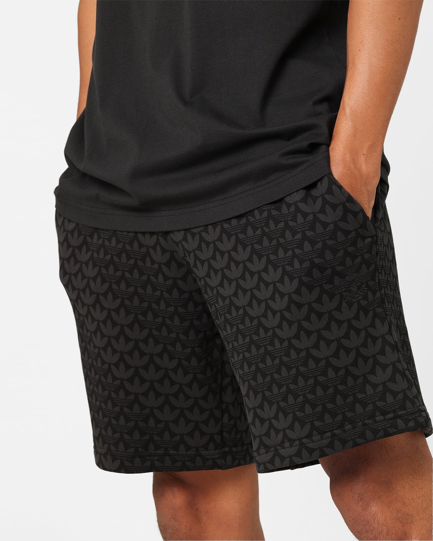 Adidas Monogram Graphic Shorts for Men - Black Athletic Running Shorts with Comfortable Fit - Perfect for Gym, Workout, and Casual Wear