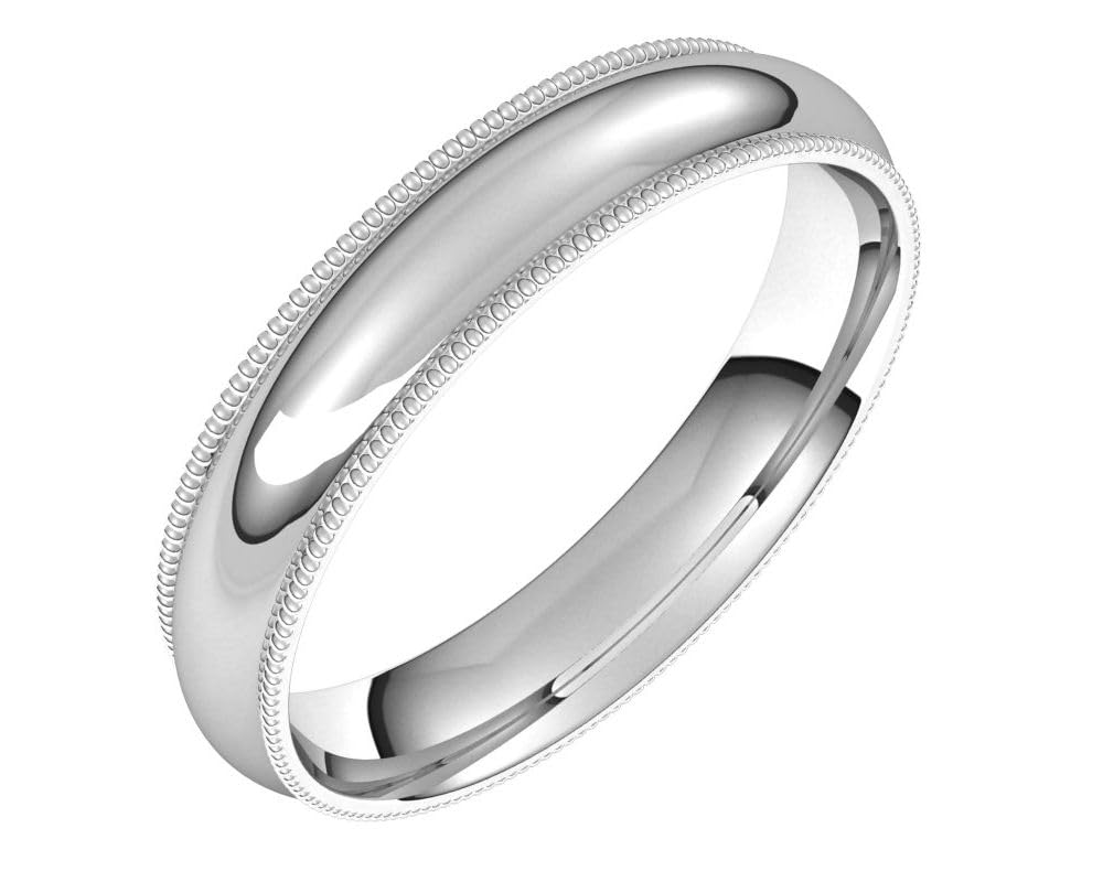 925 Sterling Silver 4mm Milgrain Comfort Fit Men's Wedding Ring - Perfect for Everyday Wear