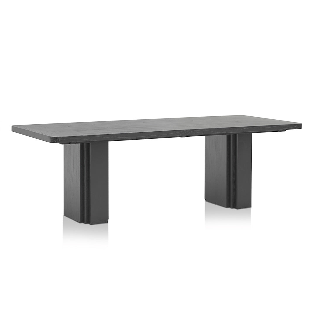 2.4m Elm Dining Table - Full Black Finish | Modern & Stylish for Home, Office, or Restaurant Use