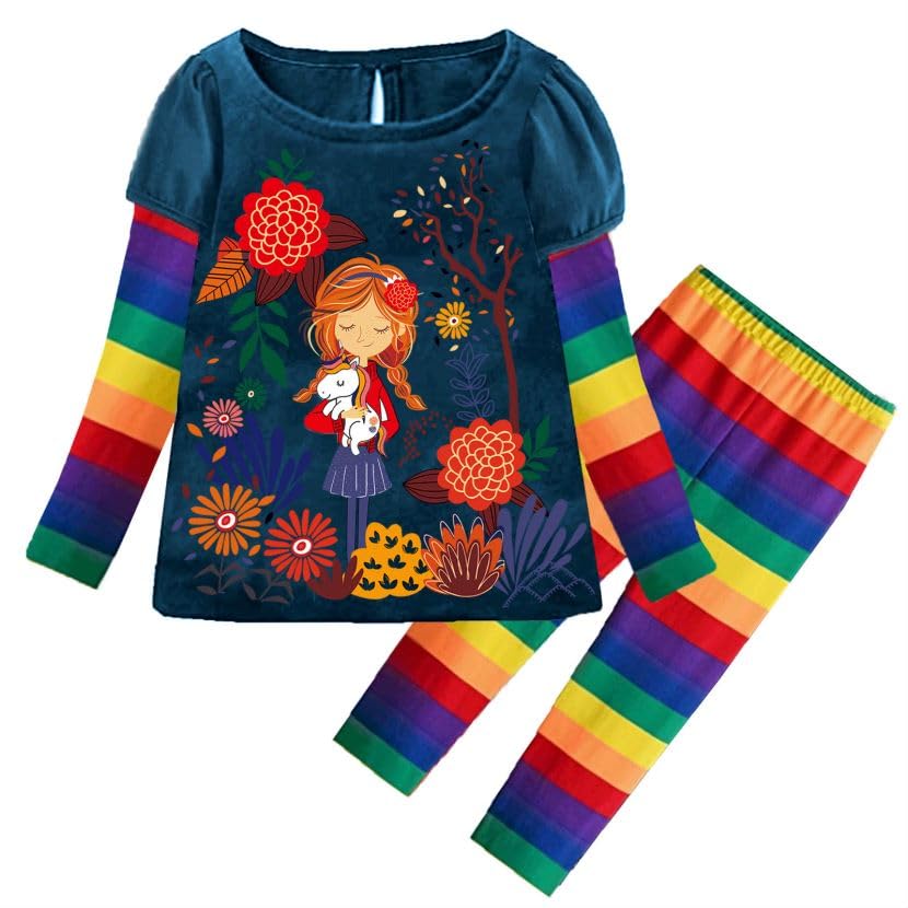 VIKITA Toddler Girls Winter Outfits - Cute Kids Shirts & Leggings Clothing Sets for 2-6 Years, Warm Birthday Gifts | Perfect for Holiday Photos, Preschool & Playdates