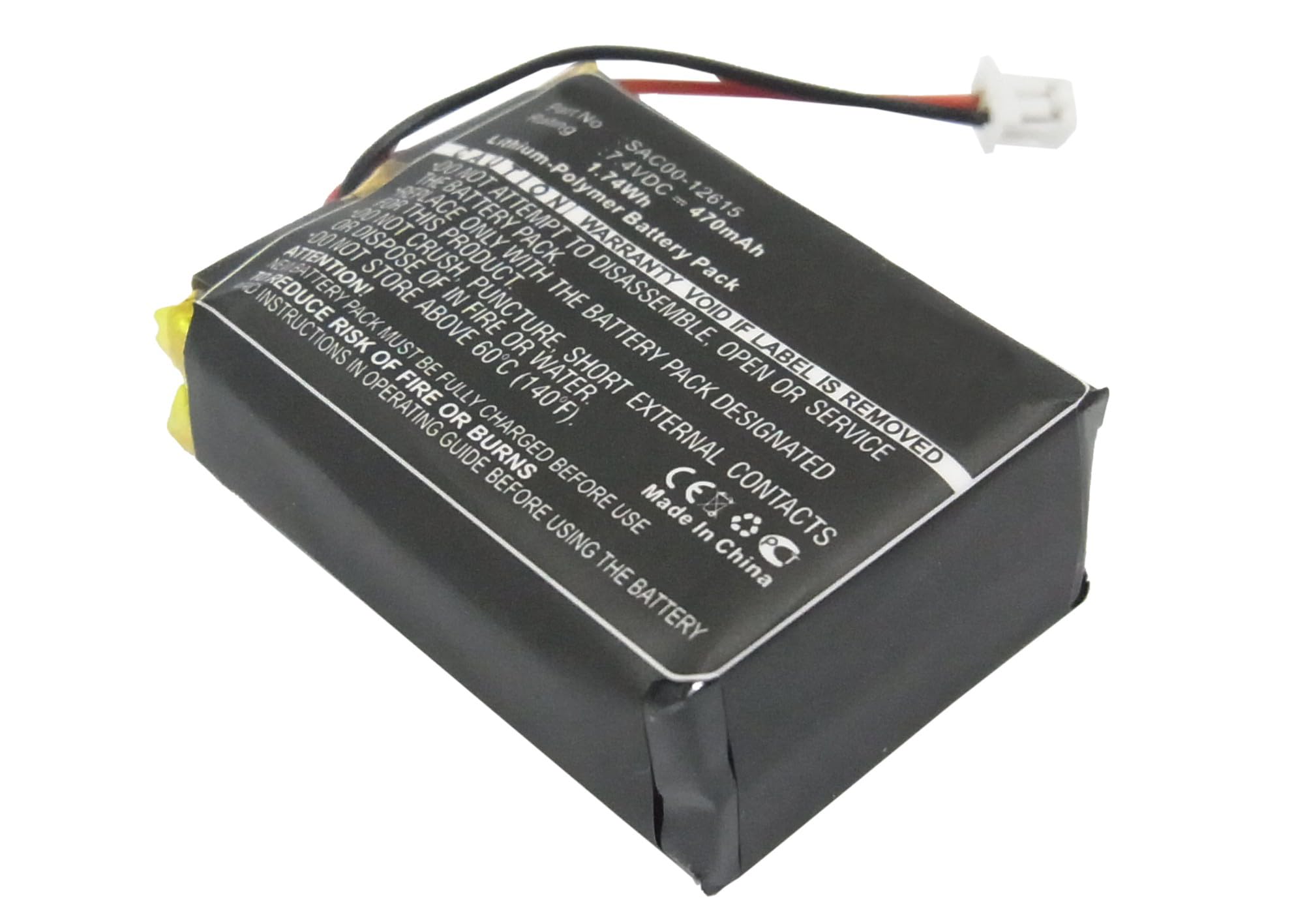 Synergy Digital Dog Collar Battery - 7.4V 470mAh Li-Pol Replacement Battery for Sportdog SAC00-12615 Training Collars | Perfect for Outdoor Hunting & Dog Training Sessions