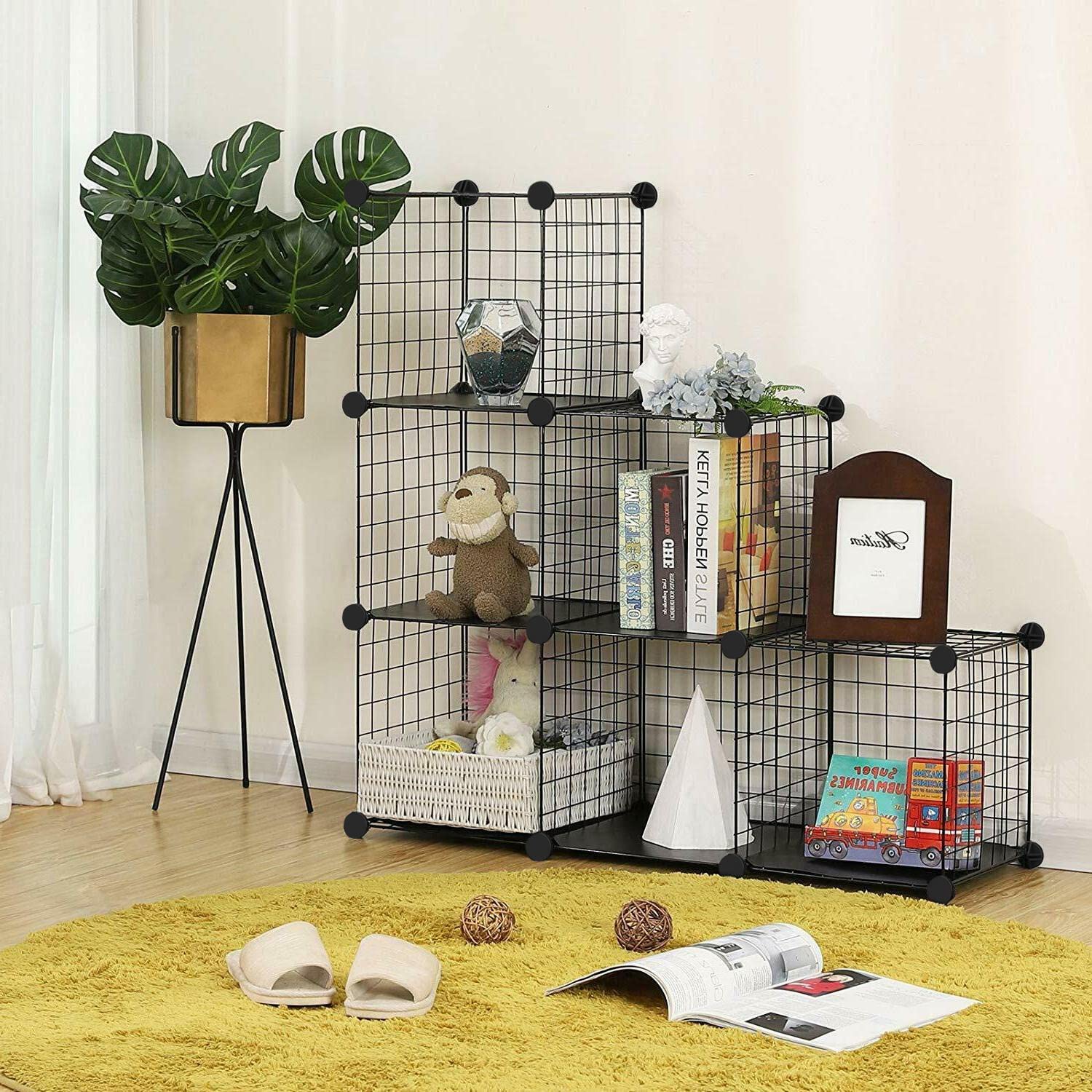 TUMUCUTE 6-Cube Wire Storage Organizer - Stackable Metal Bookshelf & Modular Closet Organizer for Bedroom, Living Room, Office - Perfect for Home Organization & Space Saving Storage Solutions