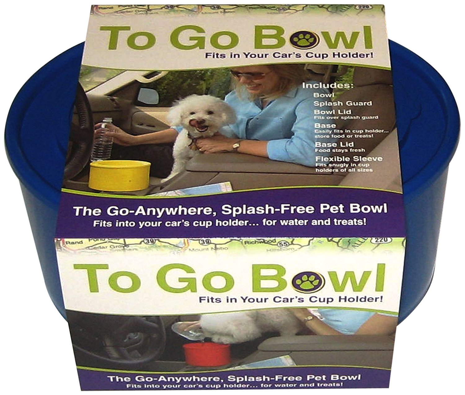 Portable Collapsible Travel Pet Bowl for Dogs & Cats - Lightweight Blue Silicone Food & Water Dish for Hiking, Camping, and Outdoor Adventures