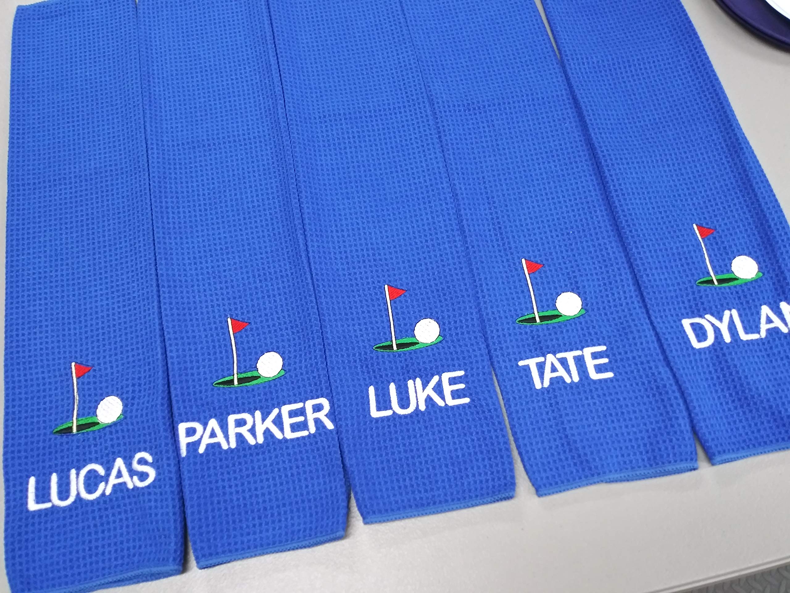 Personalized Golf Bag Towel with Tee Design - Waffle Microfiber, Embroidered Name & Monogram - Perfect Sports Gift for Golfers (Great for Course Play, Practice Sessions & Club Tournaments)