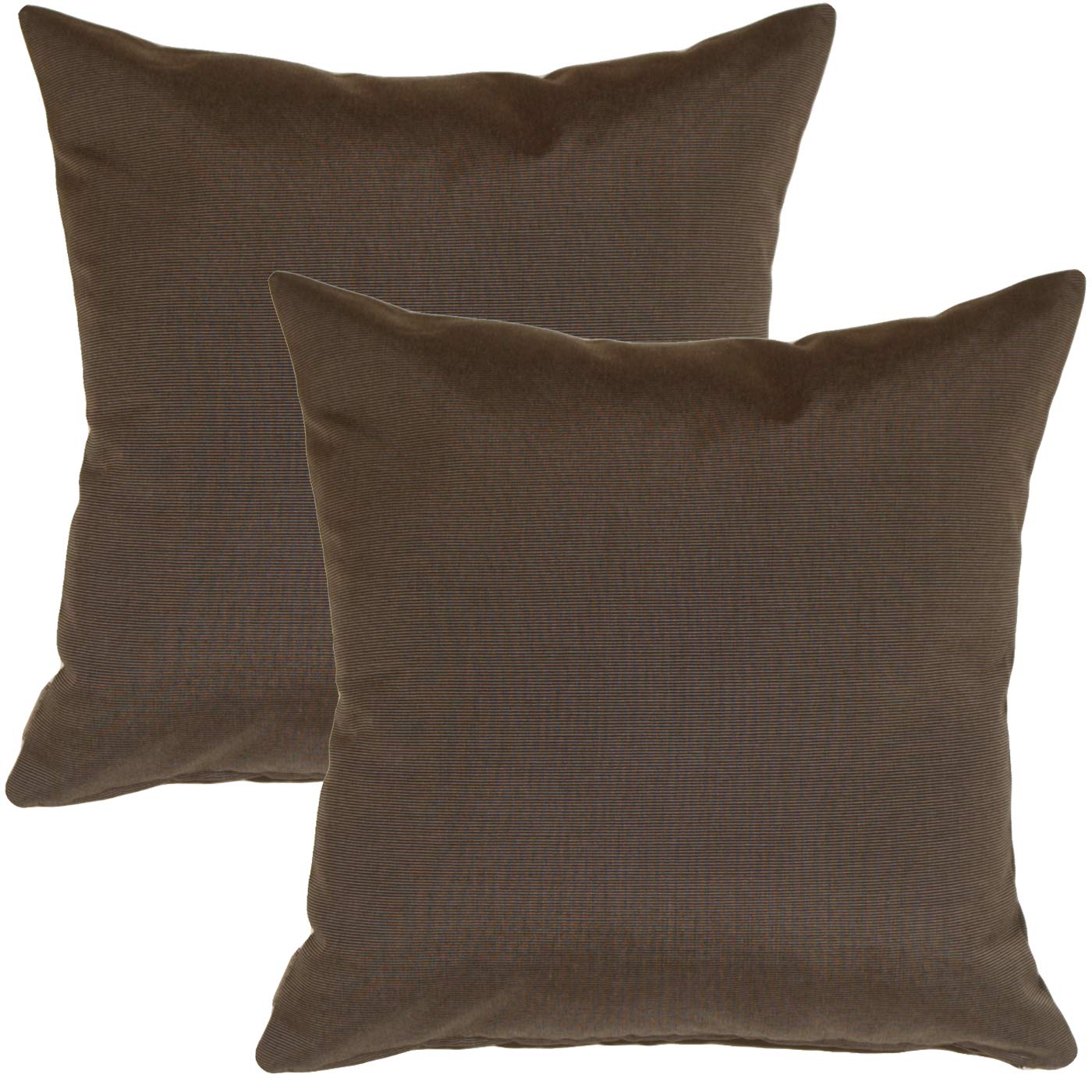 Sunbrella Outdoor Pillow Set of 2 - 20x20 Inches Waterproof Decorative Throw Pillows with Inserts, Coal Black - Perfect for Patio Furniture, Porch Swing, Poolside Lounge & Garden Decor