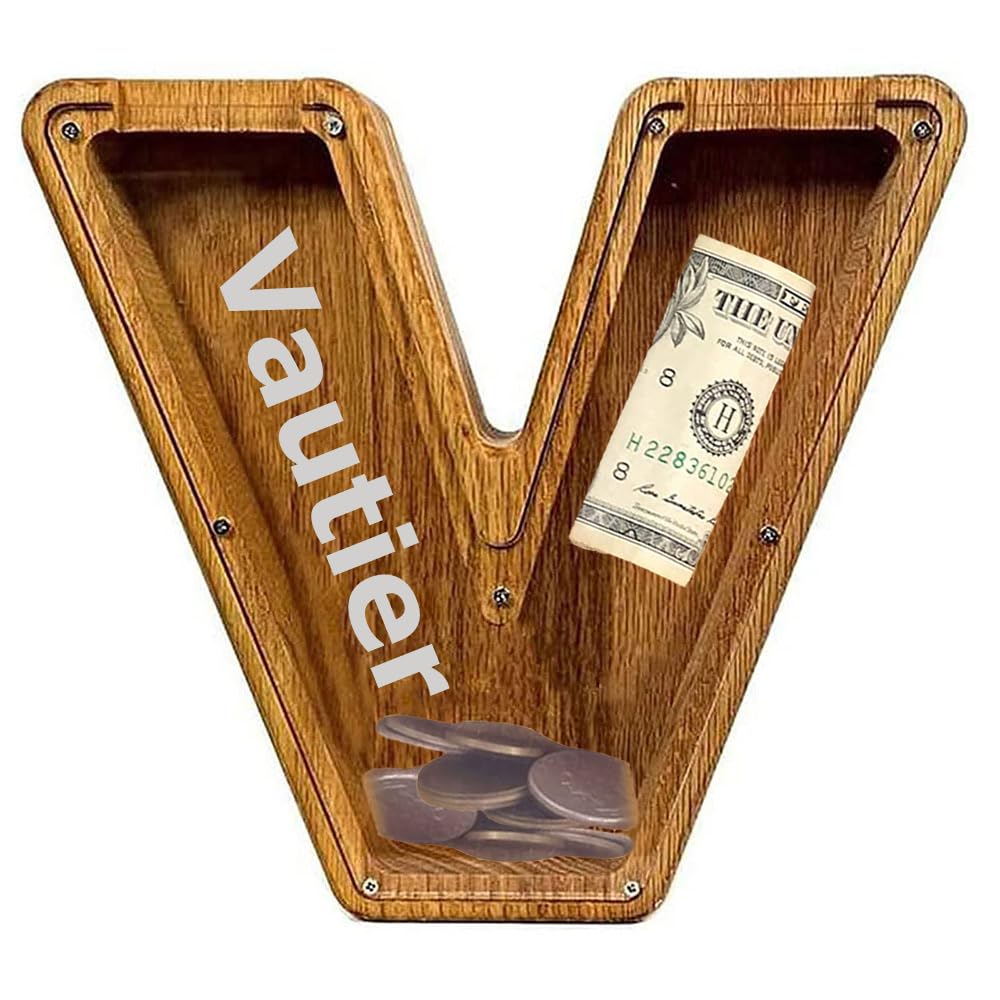 Custom Personalized Letter Piggy Bank - Engraved Money Box for Coins & Savings - Unique Christmas Birthday Gift for Adults, Boys & Girls - Home Decor & Savings Motivator for Kids' Rooms, Offices & Gifts
