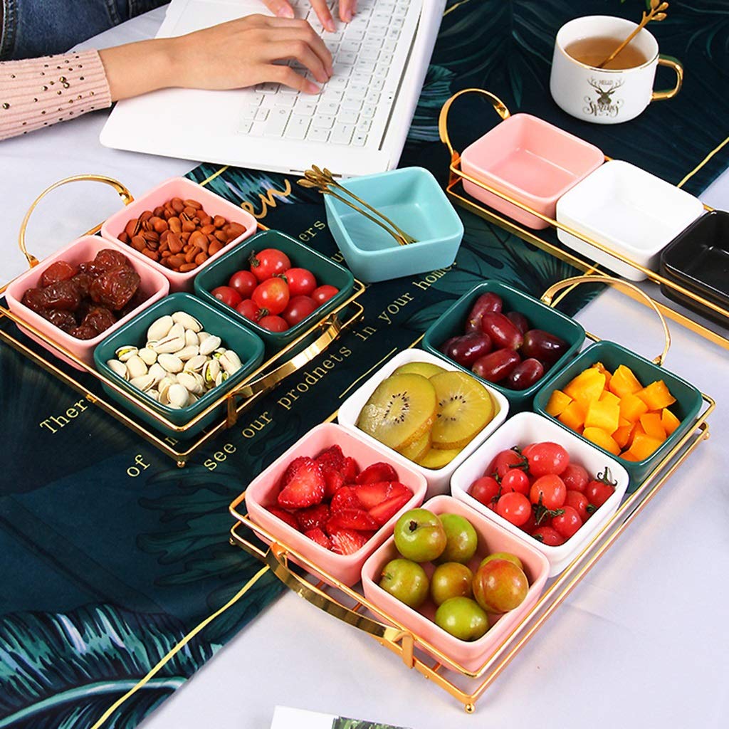 Multifunctional Snack Dish Set - 6-Piece Colorful Serving Plates for Fruits, Nuts, Candy, French Fries & Salad | Perfect for Parties, Picnics & Home Entertaining (Green)