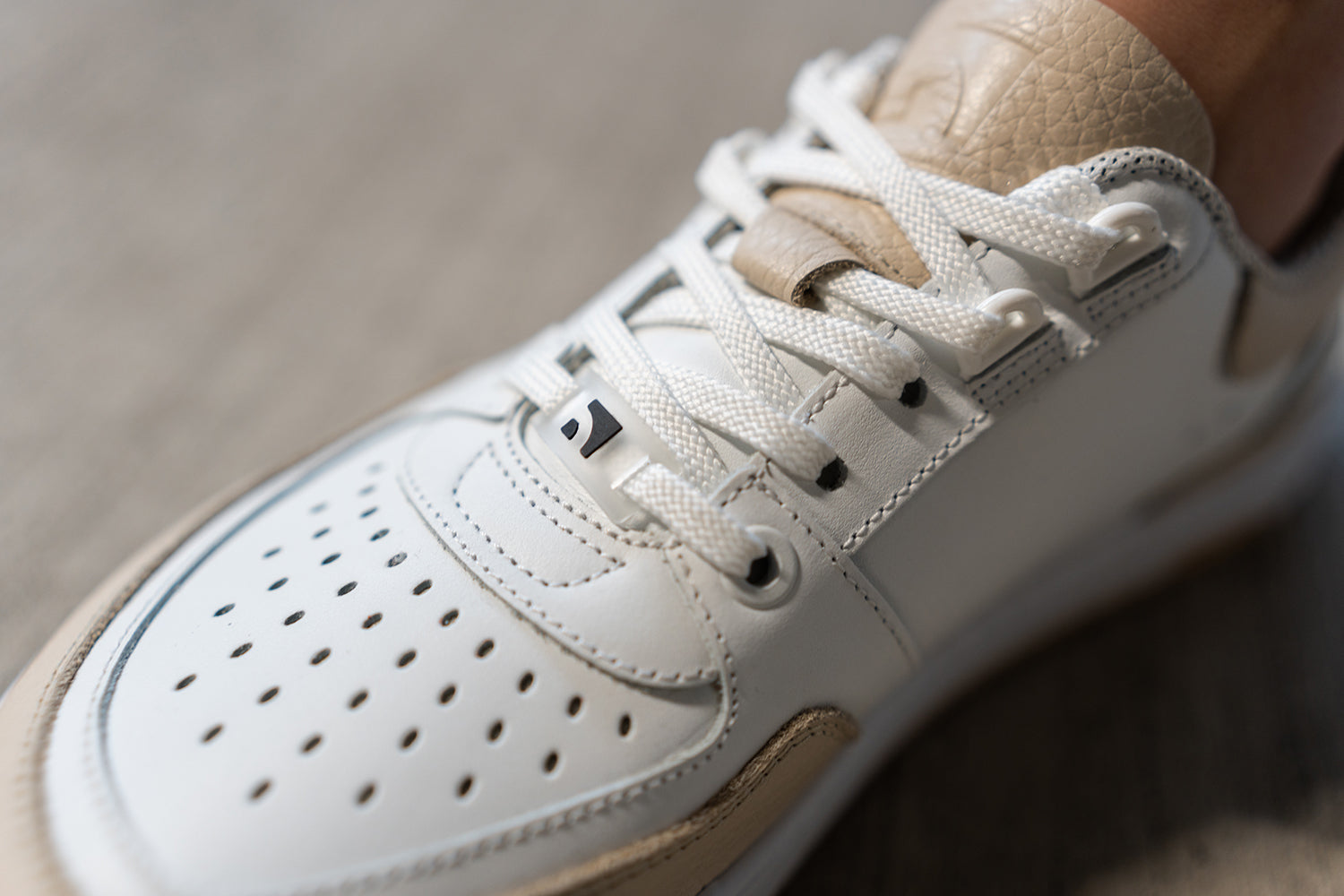 Barefoot Sneakers Barebarics Wave - White & Beige | Minimalist Zero Drop Shoes for Running, Walking & Gym | Lightweight & Flexible Barefoot Design
