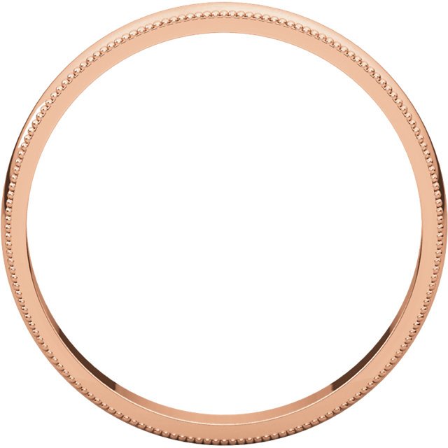 14K Gold 3mm Lightweight Milgrain Wedding Band for Women - Elegant & Durable Ring for Engagement, Anniversary, and Everyday Wear
