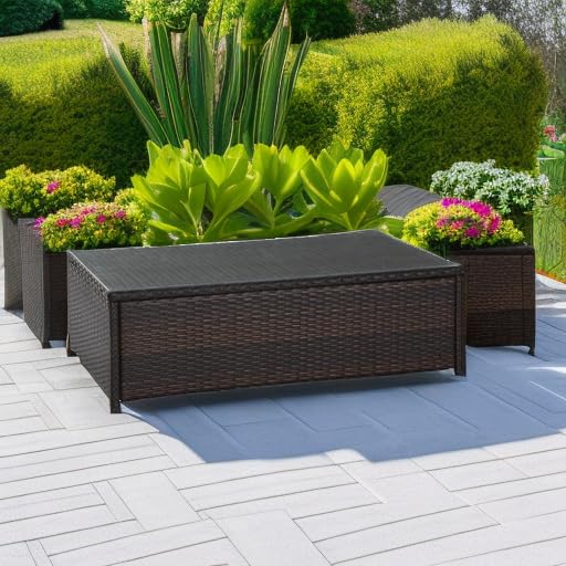 Crosley Palm Harbor All-Weather Wicker Outdoor Coffee Table - Weather-Resistant Rattan Patio Furniture for Deck, Porch, Garden - Perfect for Outdoor Relaxation & Entertaining
