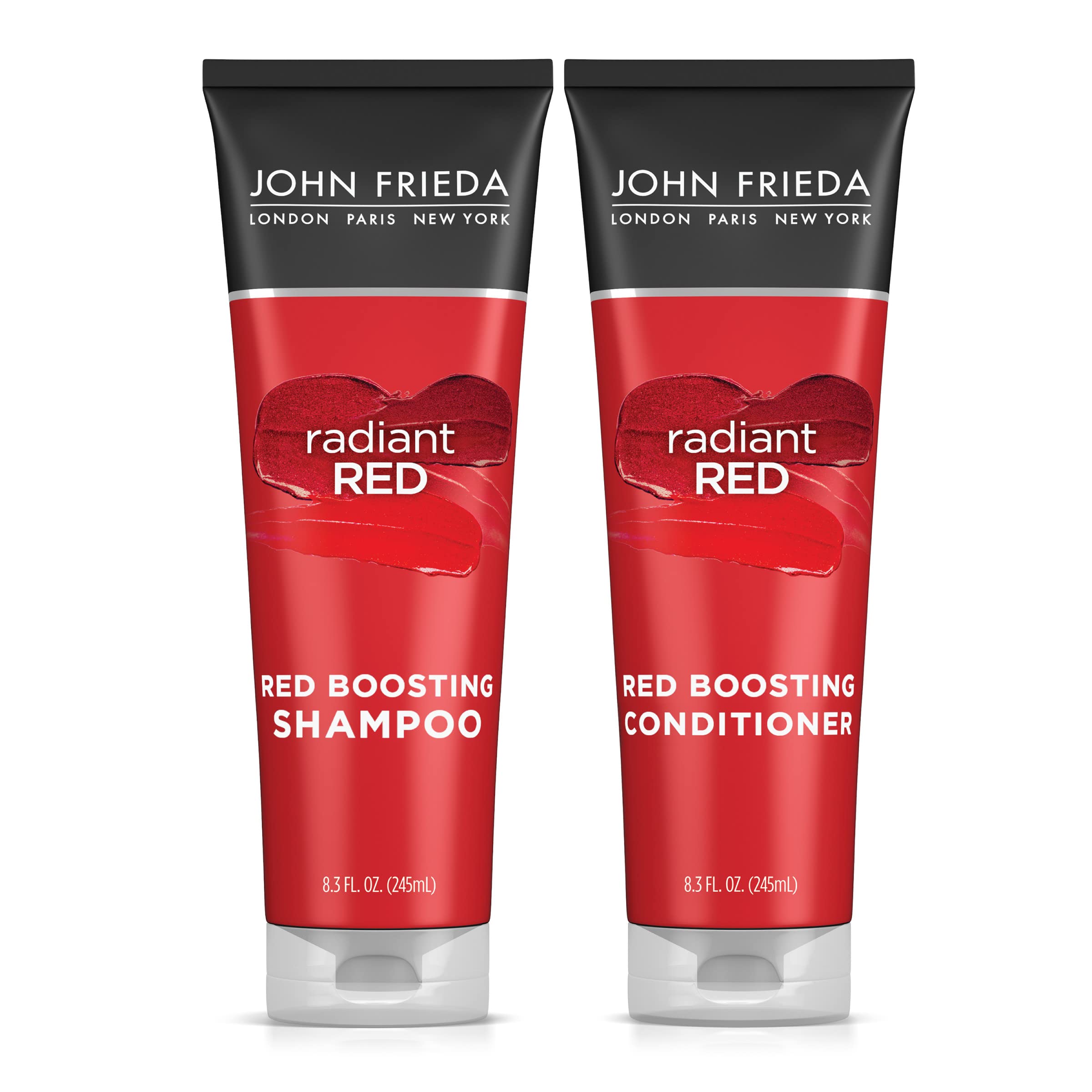 John Frieda Radiant Red Shampoo & Conditioner Set for Color-Treated Hair - Red Enhancing Shampoo & Conditioner with Pomegranate & Vitamin E - Protects & Enhances Red Hair Color - Perfect for Brunettes Wanting Warmer Tones or Redheads Maintaining Vibrant Color