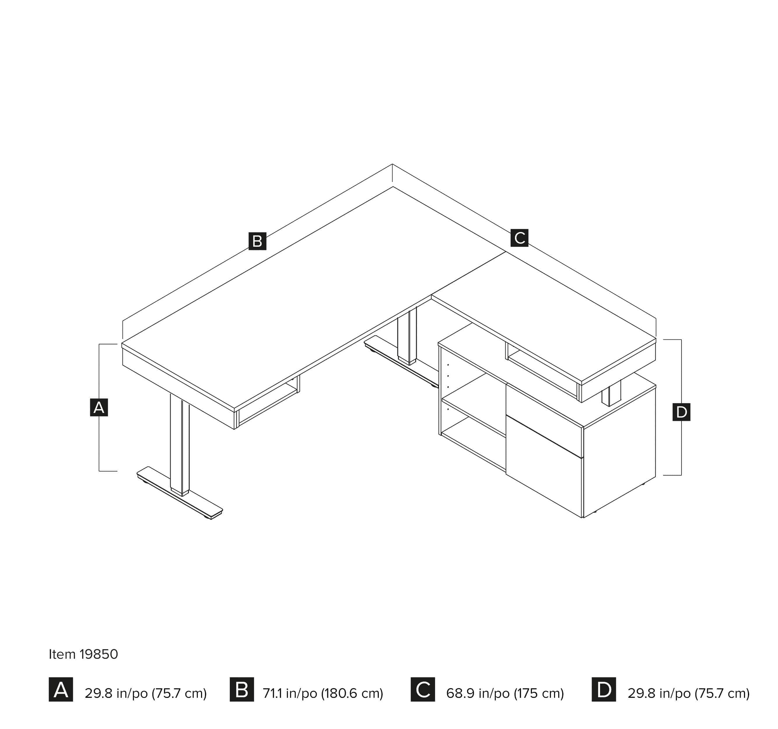 Viva 2-Piece L-Shaped Standing Desk & Credenza Set - 2 Color Options | Home Office & Workspace Solution