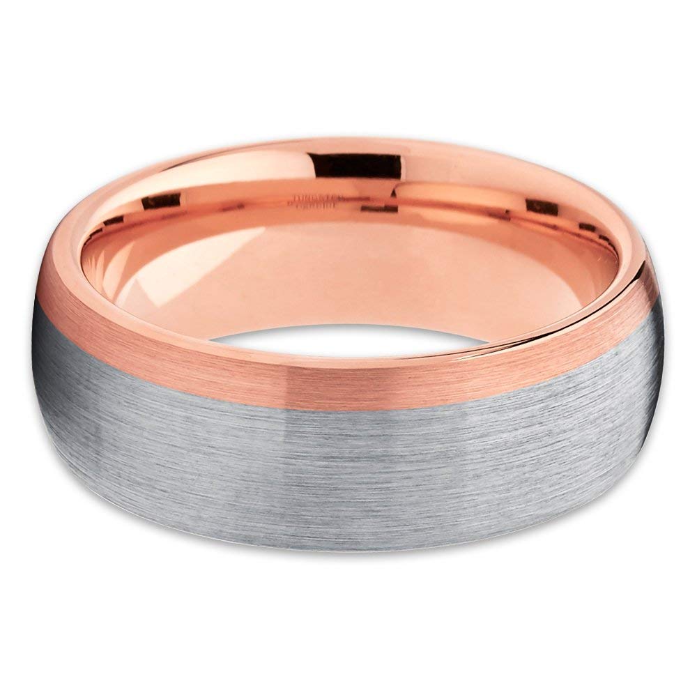 18K Rose Gold Tungsten Carbide Wedding Band for Men & Women - Comfort Fit Anniversary Ring - Perfect for Engagements, Weddings & Special Occasions