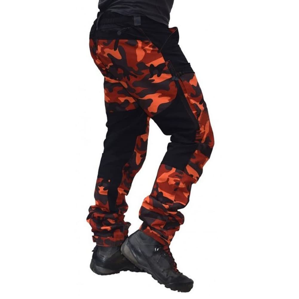 Reheyre Men's Camouflage Patchwork Cargo Jogger Pants with Pockets - Stylish & Comfortable for Motorcycle Riding, Outdoor Adventures & Casual Wear
