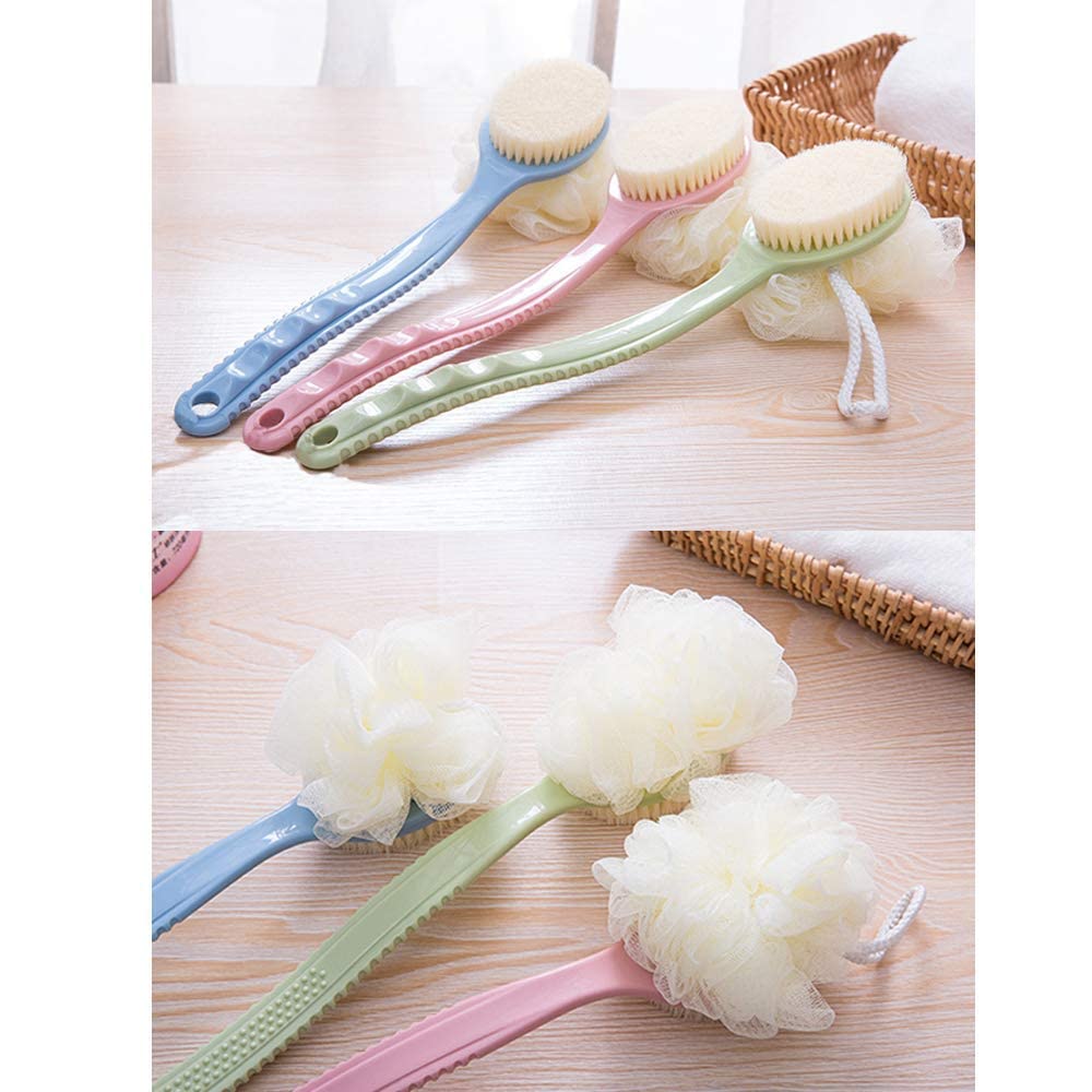SIYAA Body Bath Brush with Long Handle - Exfoliating & Cleansing Brush for Men & Women - Spa & Shower Accessories - Perfect for Dry Brushing & Back Scrubbing - 50g (Pack of 1)