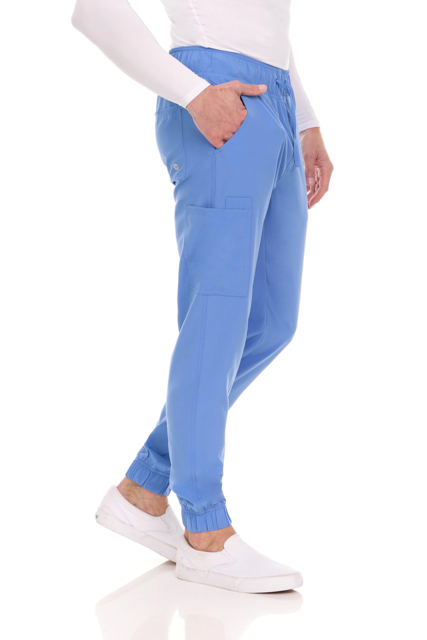 MediChic Men's Stretch Scrub Jogger Pants with 6 Pockets - 8+ Color Options | Comfortable Medical Scrubs for Doctors, Nurses & Healthcare Professionals