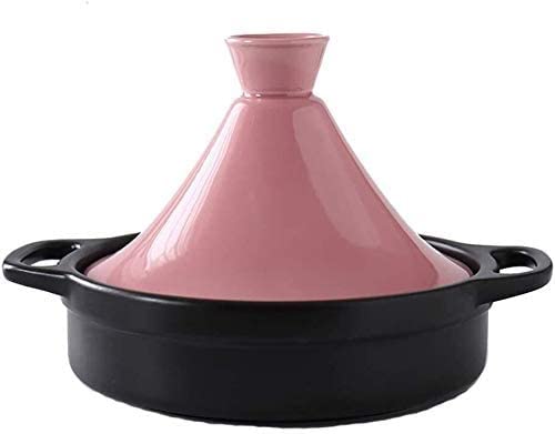 Enameled Cast Iron Skillet with Lid - 21cm Ceramic Tagine Pot for Stew, Casserole & Slow Cooking | Perfect for Home Kitchen, Moroccan Cuisine & Healthy Meals