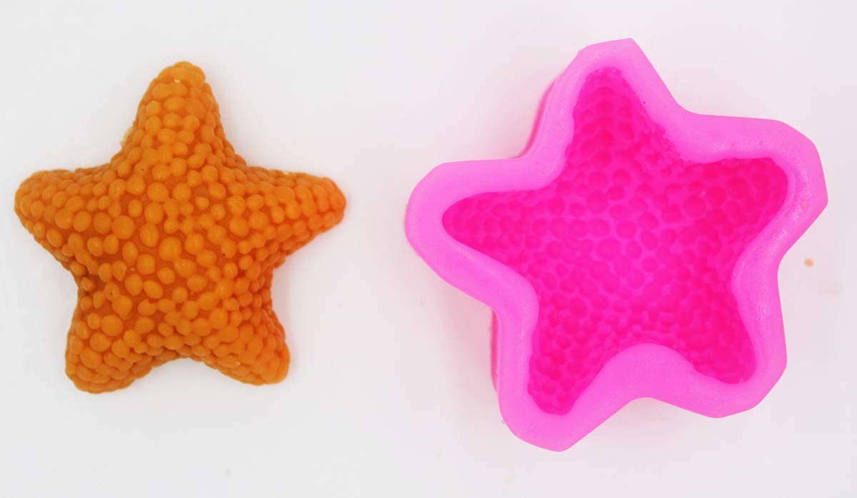 Premium Silicone Starfish Soap Molds for DIY Handmade Soap Making - 6 Cavity Craft Molds for Bath Bombs, Candles & Resin Art - Perfect for Home Spa, Gift Making & Beach Theme Decorations