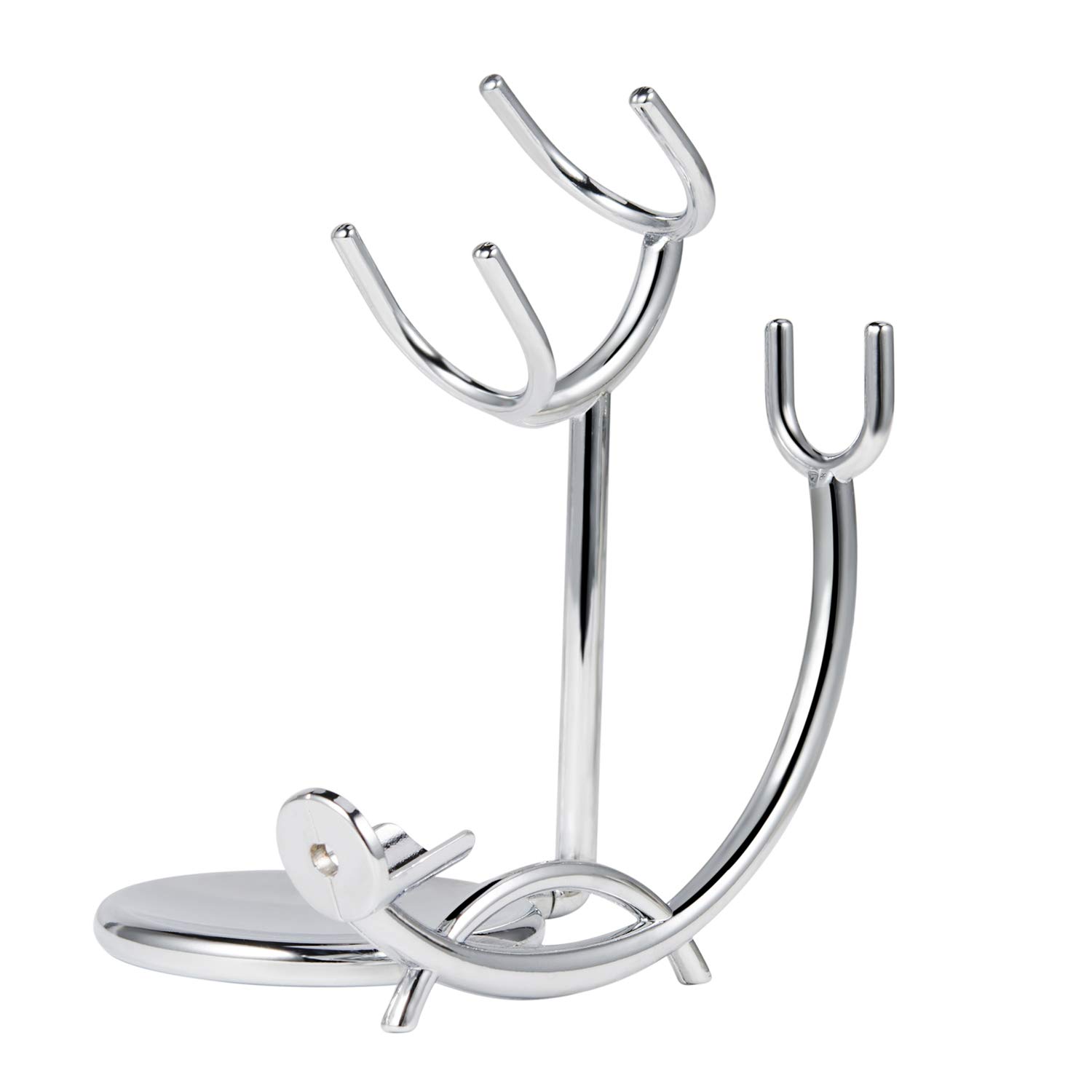 Premium Chrome Plated Razor & Shaving Brush Stand with Ceramic Bowl - 2 Piece Luxury Shaving Set Holder for Straight Razors, Safety Razors & Barber Tools - Perfect for Home Grooming & Professional Barber Shops