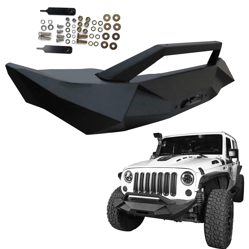 ECCPP Heavy Duty Front Bumper with Winch Plate for 2007-2018 Jeep Wrangler JK - Off-Road Adventure & Rock Crawling Protection