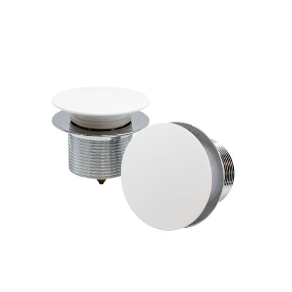 40mm Pop Up Waste Drain in Matte White - Perfect for Bathroom Sink, Kitchen, and Shower Drainage