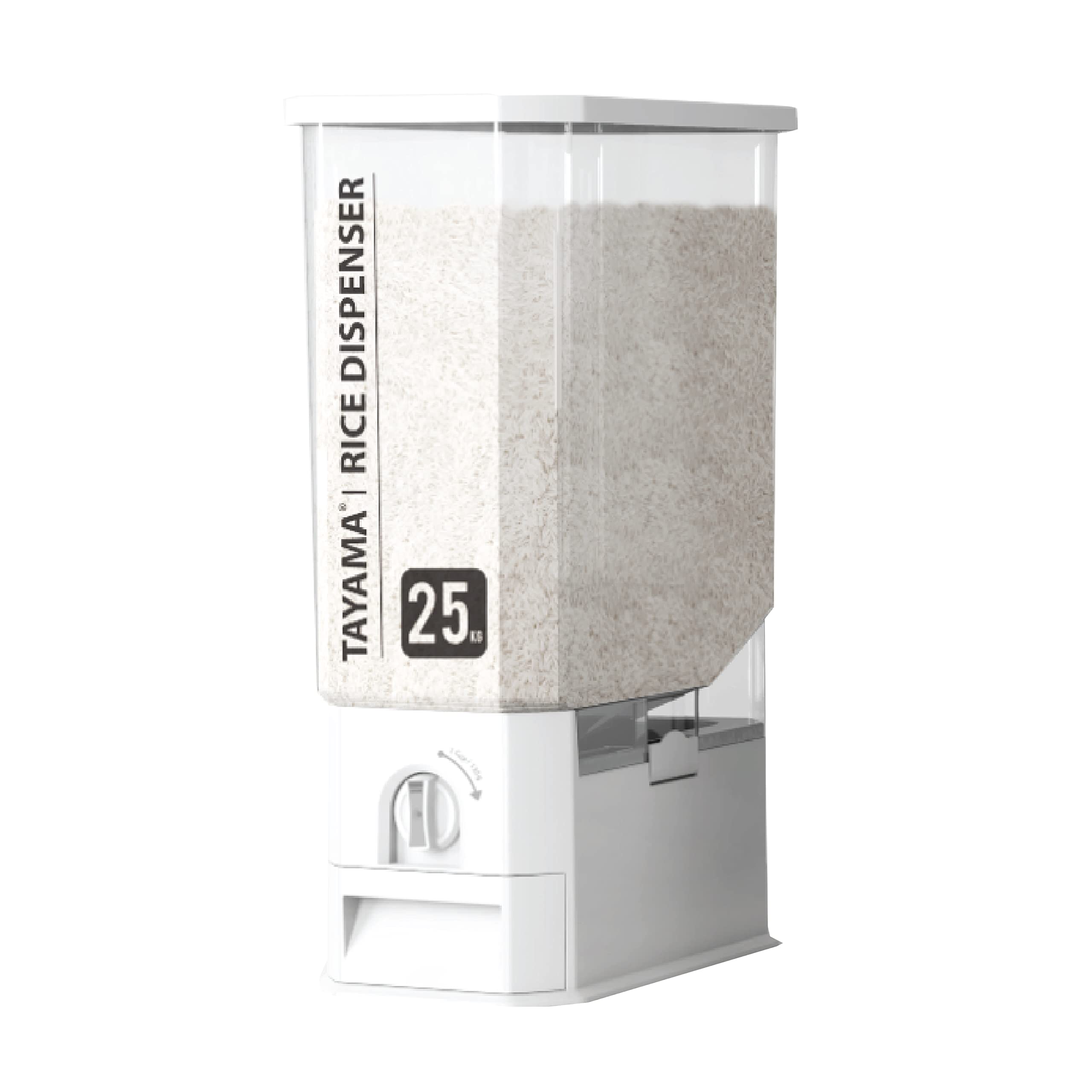 TAYAMA 55 lbs. Capacity Rice Dispenser & Grain Storage Container - Airtight, BPA-Free, Stackable Kitchen Organizer for Rice, Flour, Cereal, Pet Food - Perfect for Pantry, Restaurant & Bulk Food Storage