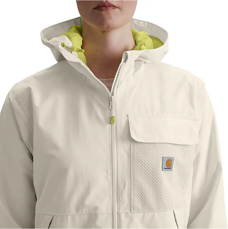 Women's Lightweight Waterproof Hooded Packable Jacket - Storm Defender® Loose Fit Windbreaker for Hiking, Travel & Outdoor Activities (Chalk)