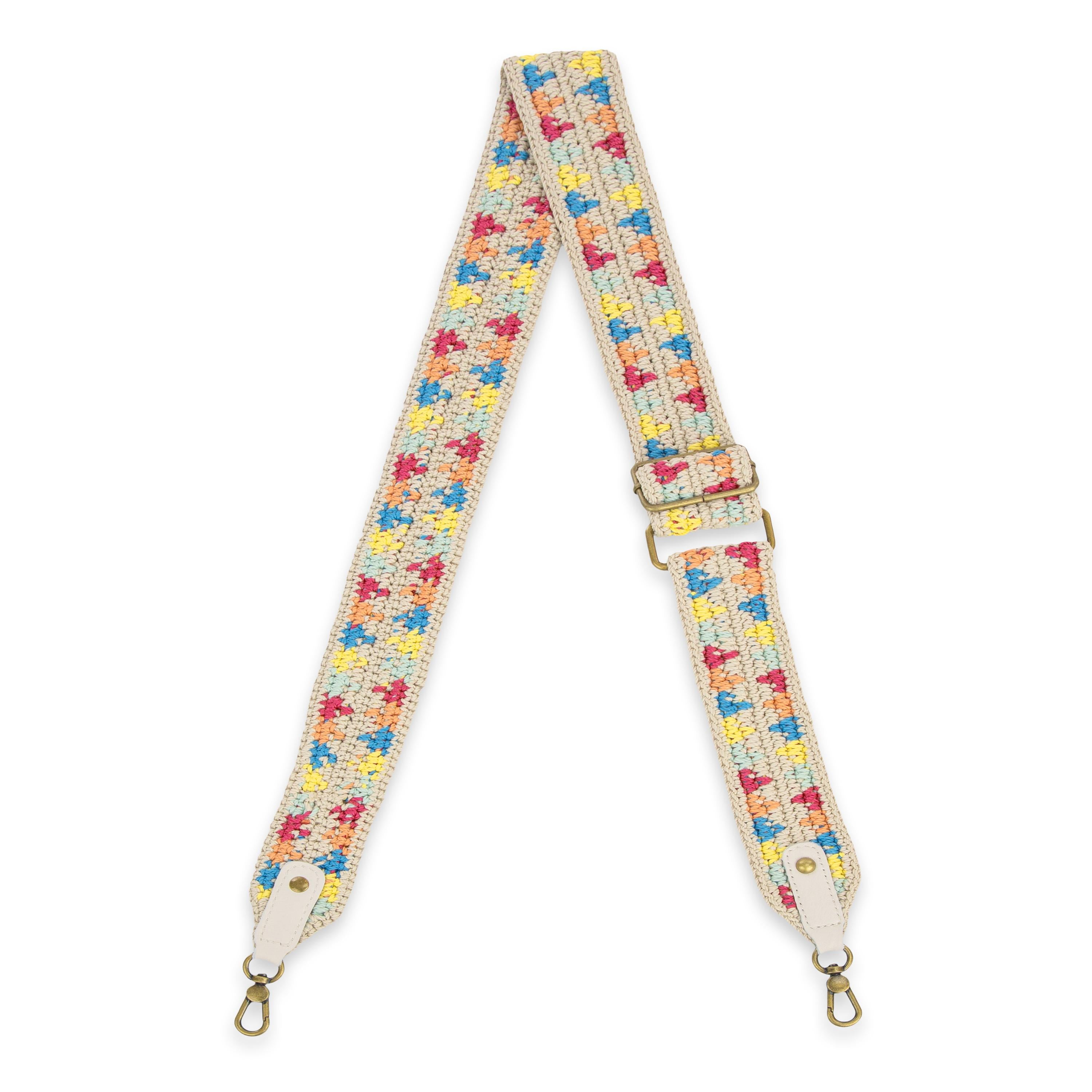 Adjustable Strap - Ecru Multi Triangles