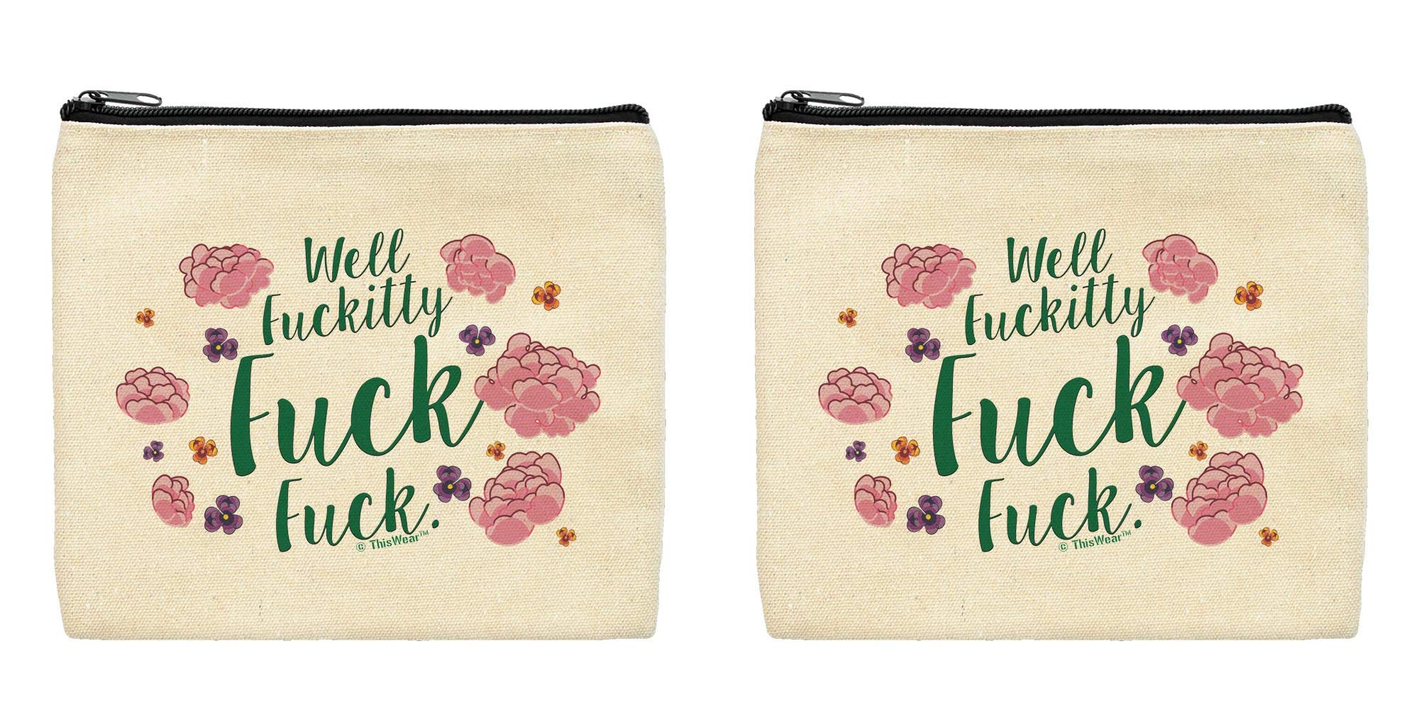 **Well Fitty Canvas Toiletry Bag Set - 2 Pack Edgy Makeup Bags for Travel & Gifts | Waterproof & Durable Cosmetic Organizer**    *(Perfect for Travel, Gym, Camping & Everyday Use - Stylish & Functional Makeup Storage Solution)*