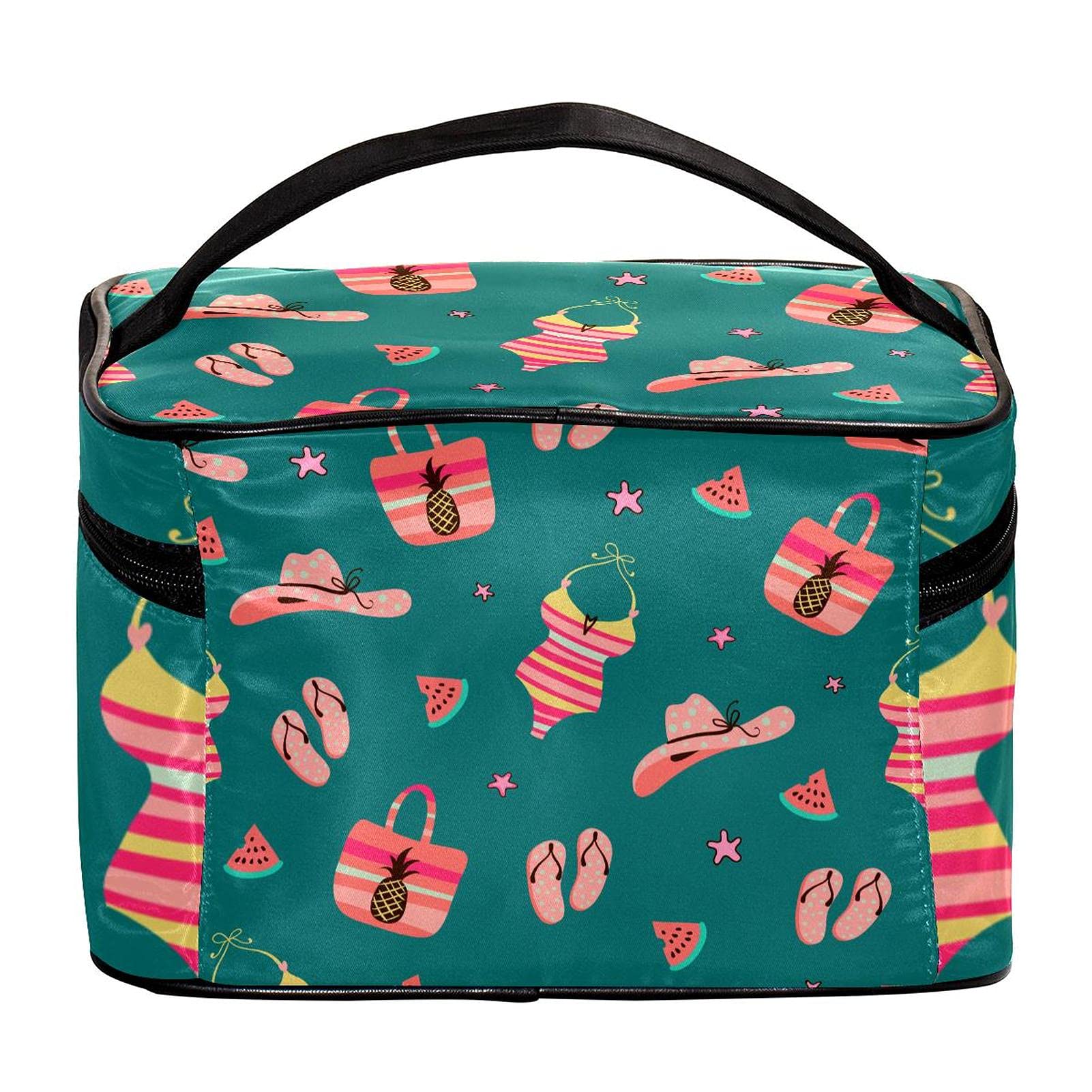 Watermelon Print Bikini Flip Flops - Summer Beach Travel Makeup Bag for Women