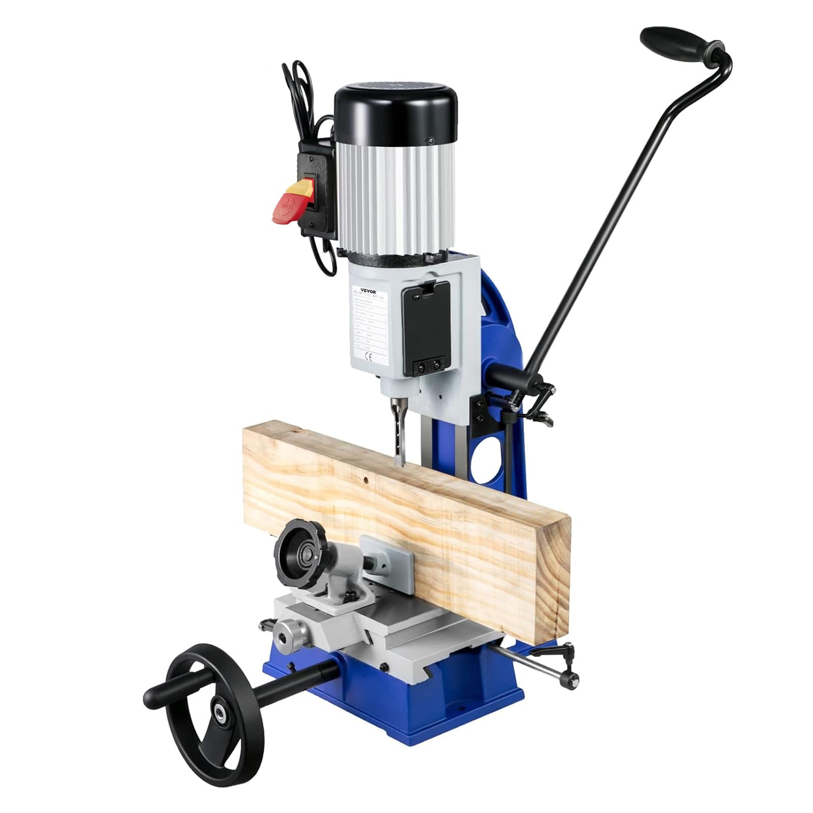 VEVOR 1/2 HP 1700RPM Woodworking Mortise Machine with Movable Workbench | Benchtop Mortiser for Round Holes, Square Holes & Special Woodworking Joints | Perfect for Cabinet Making, Furniture Building & DIY Wood Projects