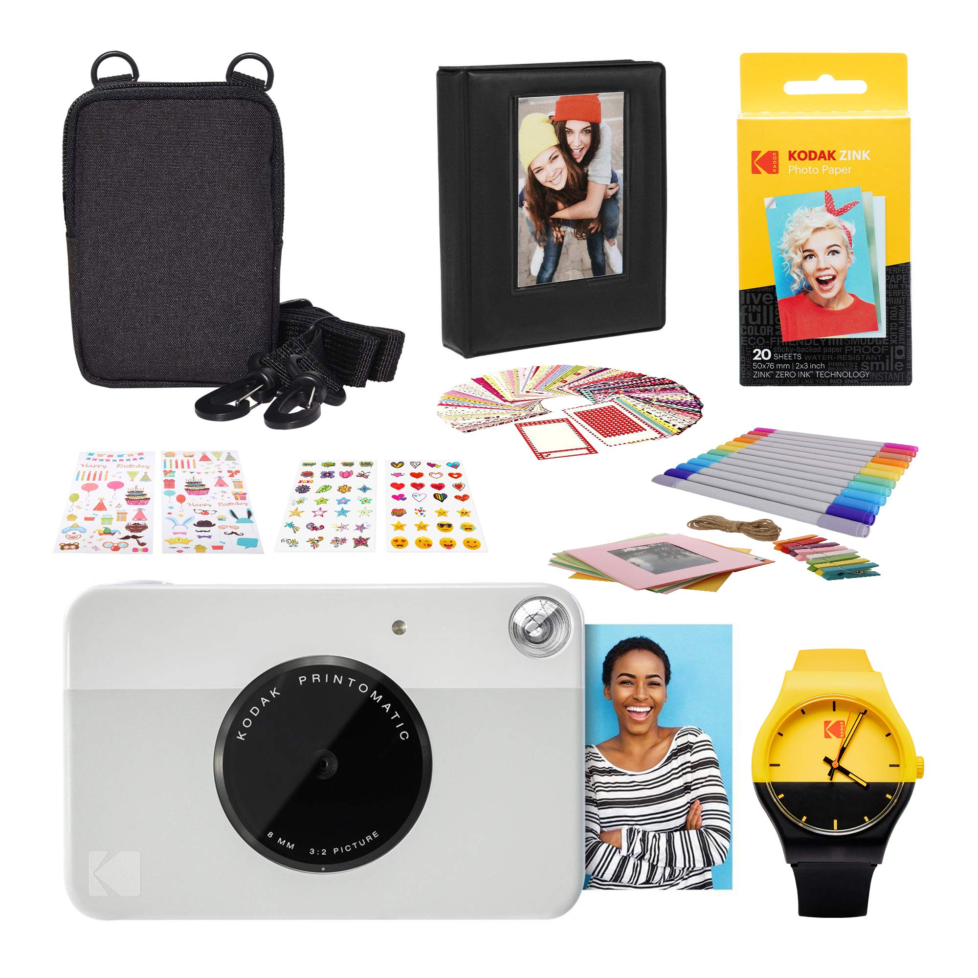 KODAK PRINTOMATIC Instant Print Camera (Grey) - Portable Photo Printer for Instant Memories, Perfect for Travel, Parties & Scrapbooking