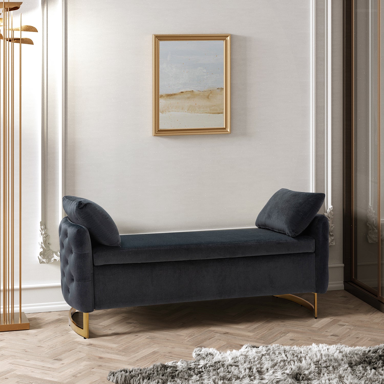 Angelo Upholstered Flip Top Storage Bench - Stylish Ottoman with Hidden Storage for Living Room, Bedroom & Entryway - Perfect for Home Organization & Extra Seating