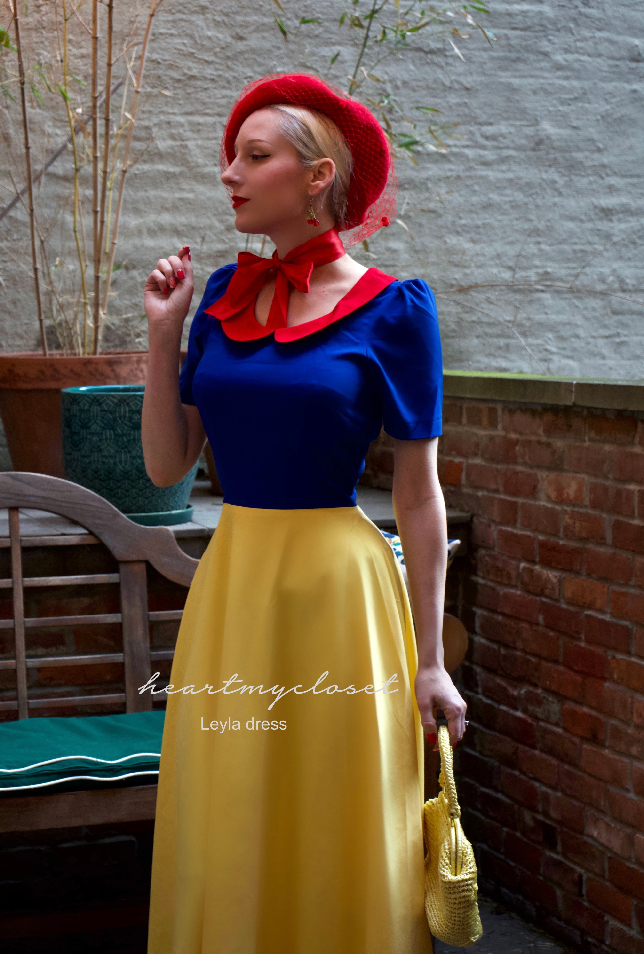 LEYLA Princess Color Block Dress with Puff Sleeves - Elegant Party Wear for Girls, Birthday Outfits, Photo Shoot Dresses & Special Occasion Attire