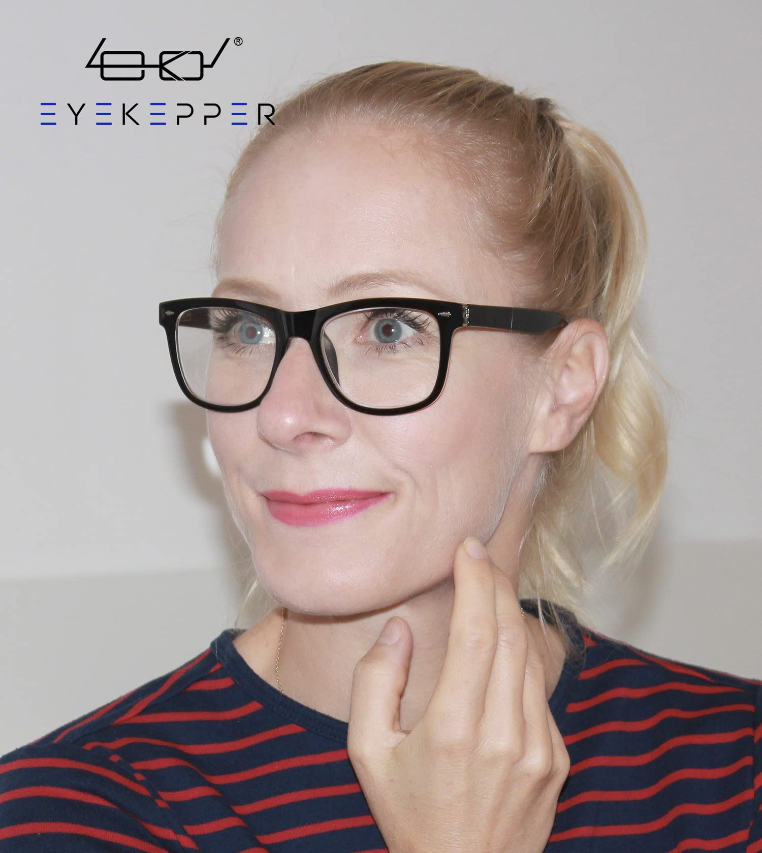 Eyekepper Men's Wide Lens Spring Hinge Reading Glasses - Lightweight & Comfortable for Reading, Computer Use & Daily Wear