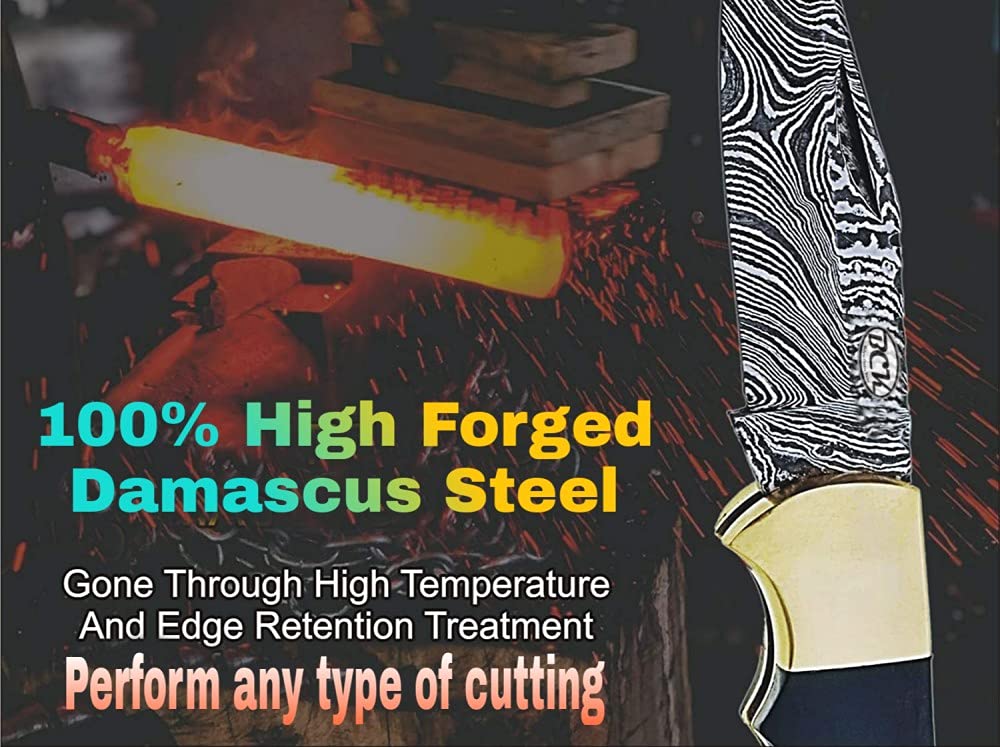 BCK 4-Piece Damascus Folding Knife Set - 6.5